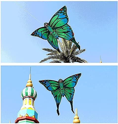 **Easy-to-Fly Butterfly Kite for Kids & Adults - 800M String with Reel - Perfect for Beach, Park & Outdoor Fun (Green)**    *Use Case: Great for family outings, beach vacations, picnics, and outdoor adventures!*