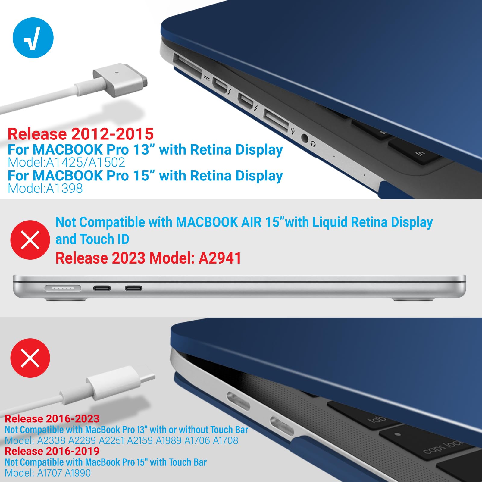 IBENZER MacBook Pro 13 Inch Case (2012-2015 Models A1502/A1425) - Hard Shell Protective Cover with Keyboard Protector & Screen Protector for Retina MacBook Pro 13
