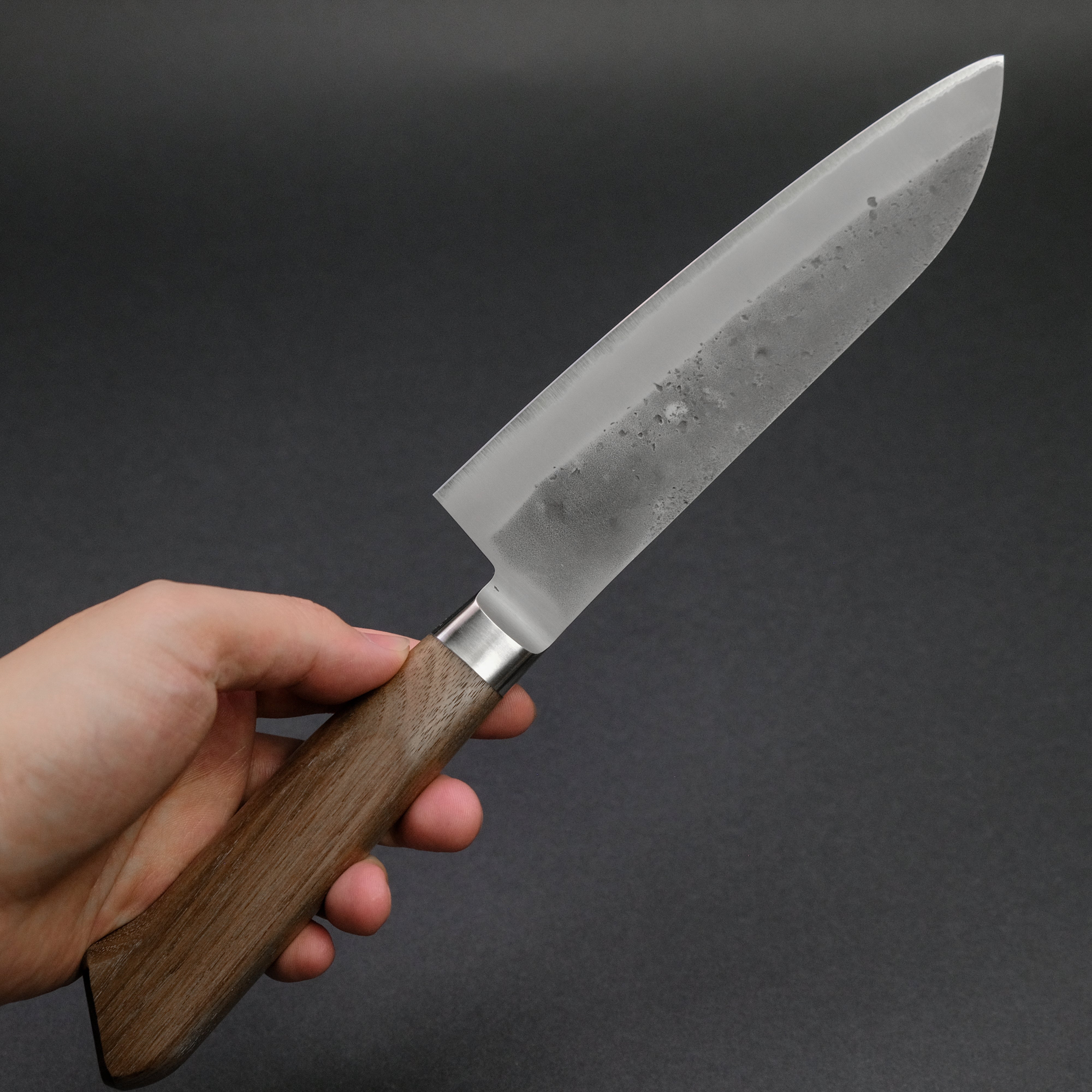 Hitohira TD Blue #2 Stainless Clad Nashiji Yo Santoku 170mm Walnut Handle Japanese Chef Knife - Perfect for Slicing, Dicing & Precision Cooking in Professional & Home Kitchens