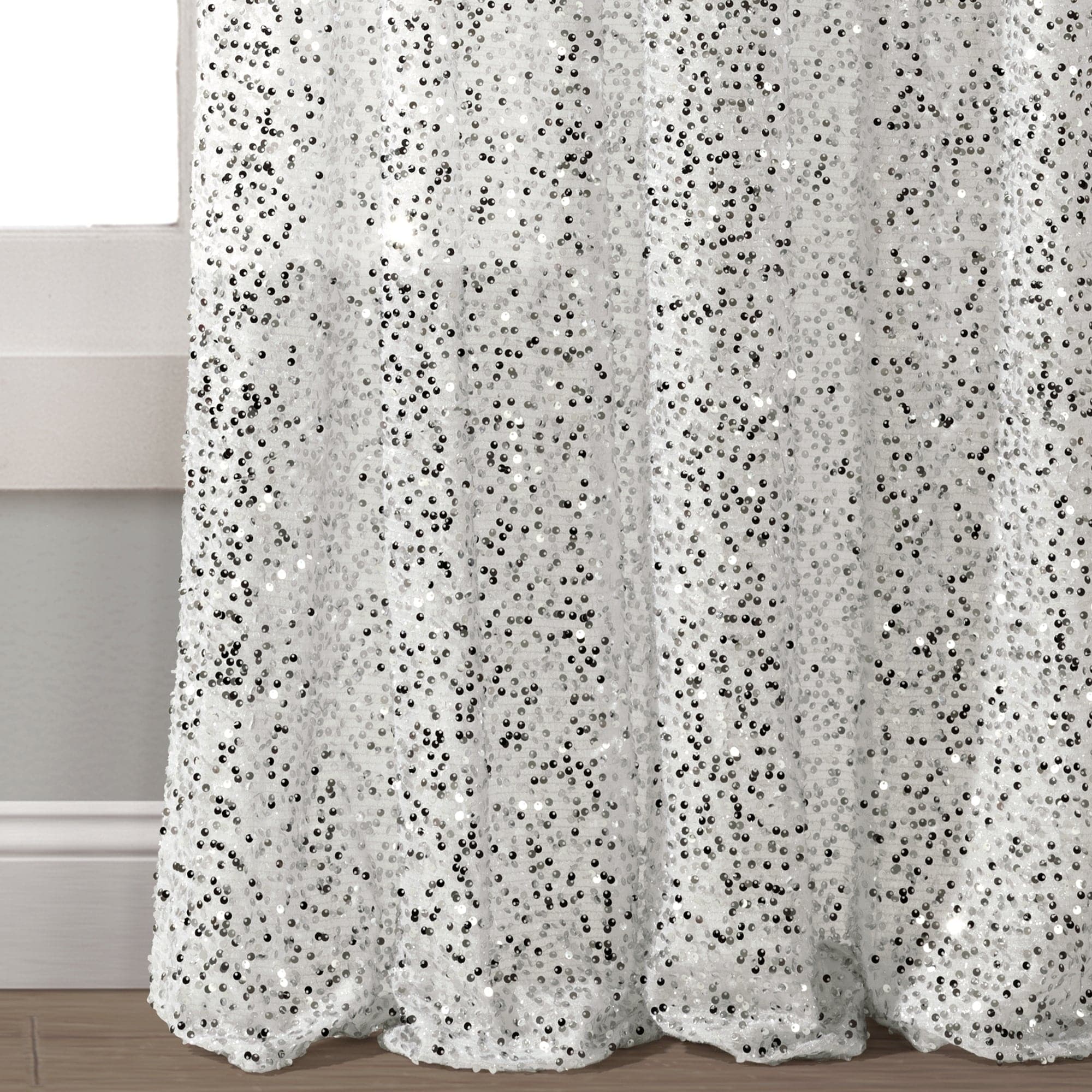 Elegant Ballgown Glam Sparkle Sequins Window Curtain Panel - Luxury Bedroom & Living Room Drapes for Wedding, Party, and Home Decor