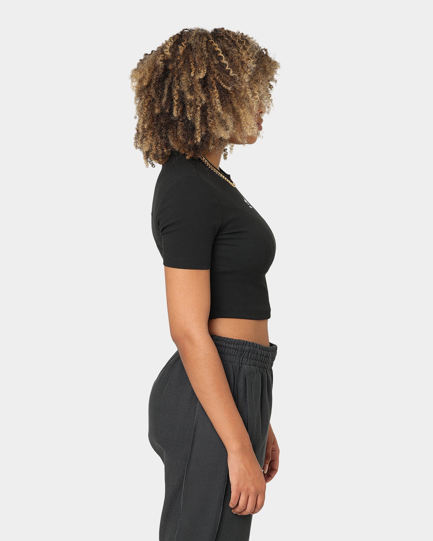 Adidas Women's Cropped T-Shirt - Black | Slim Fit Short Sleeve Athletic Top for Running, Yoga & Casual Wear