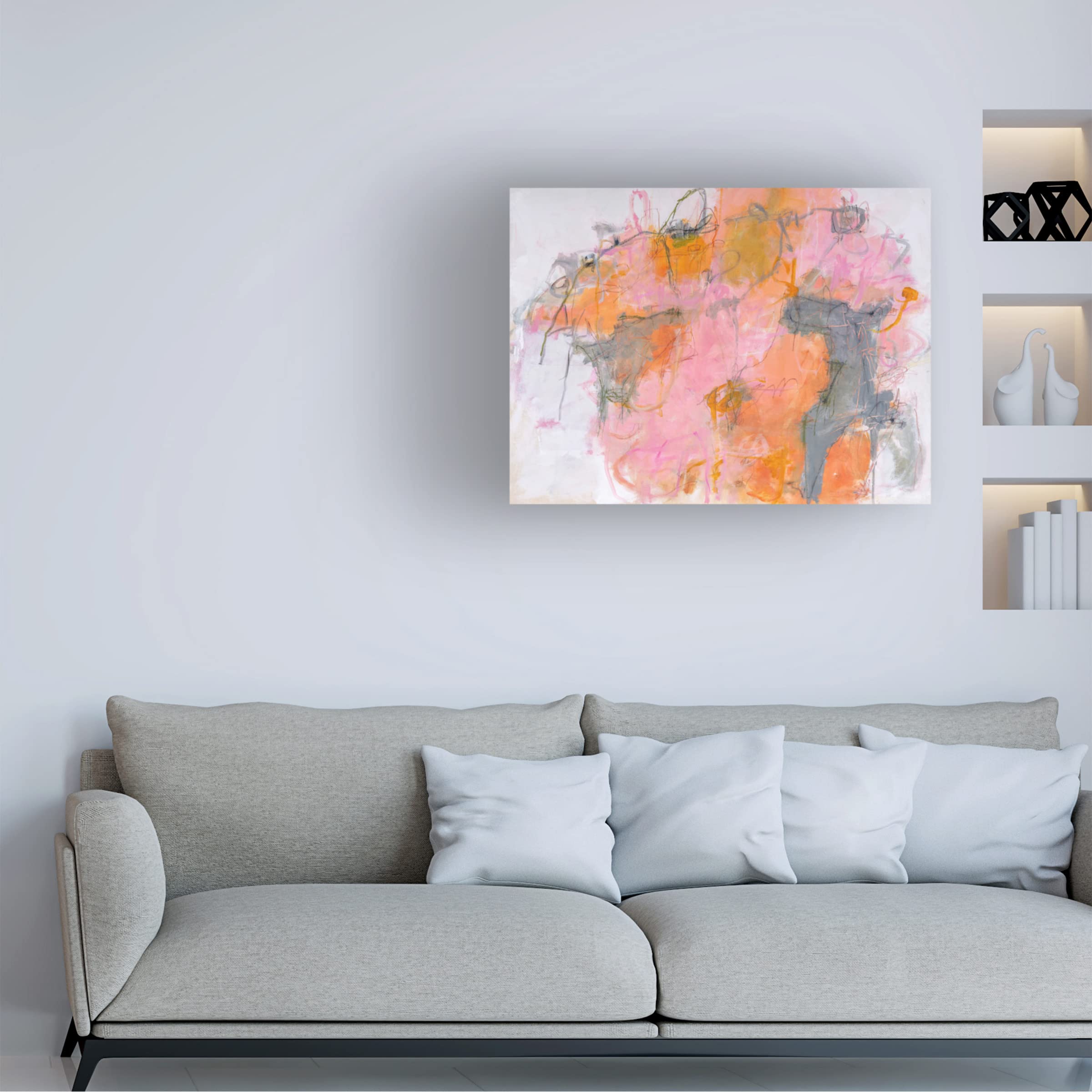 Trademark Fine Art 'Weaving The Energy Threads' Canvas Wall Art by Carole Leslie - Modern Abstract Painting for Living Room, Bedroom & Office Decor