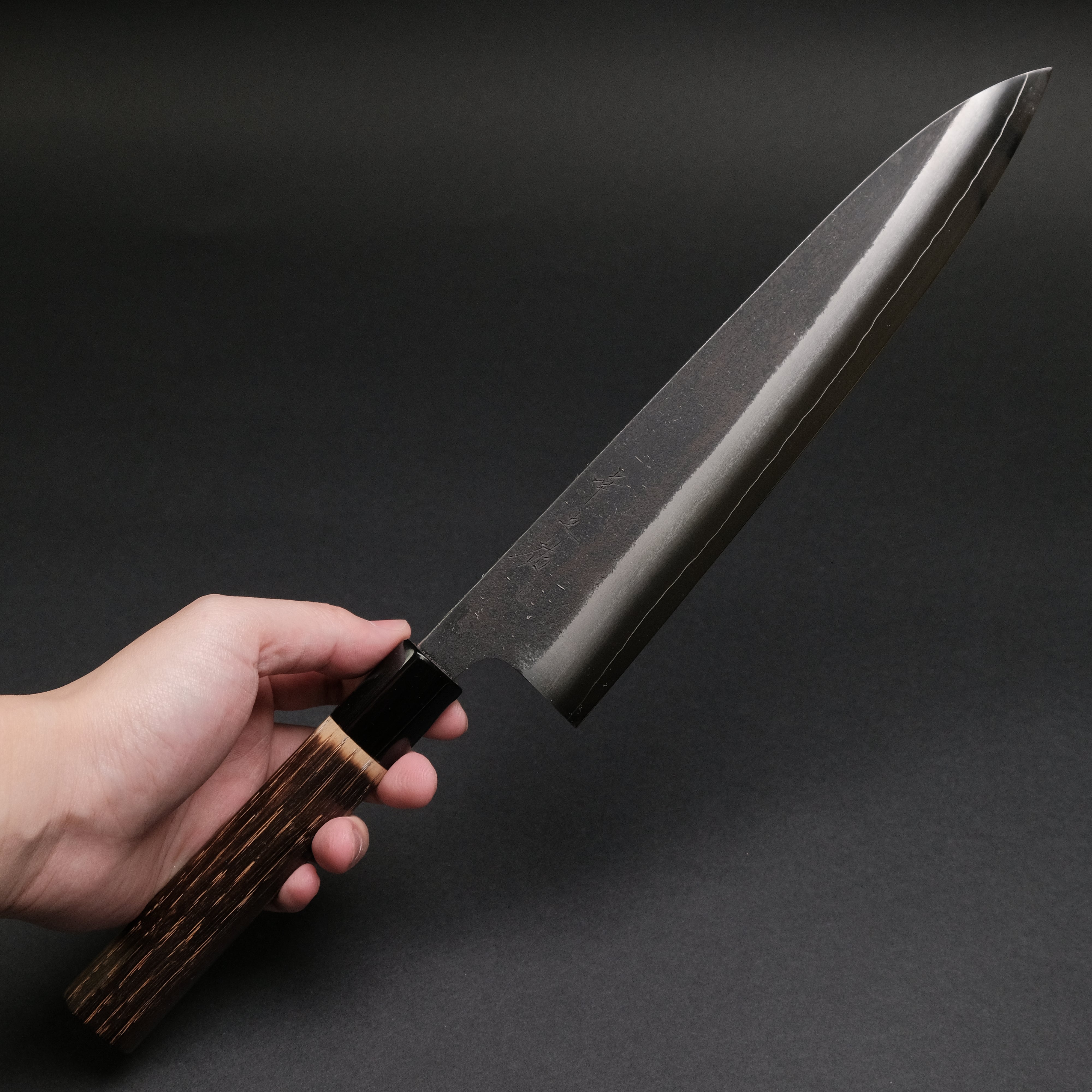 Premium Konosuke Madei Sumiiro SLD Gyuto 240mm Japanese Chef Knife with Burnt Chestnut Handle - Perfect for Sushi, Meat Slicing & Professional Kitchen Use