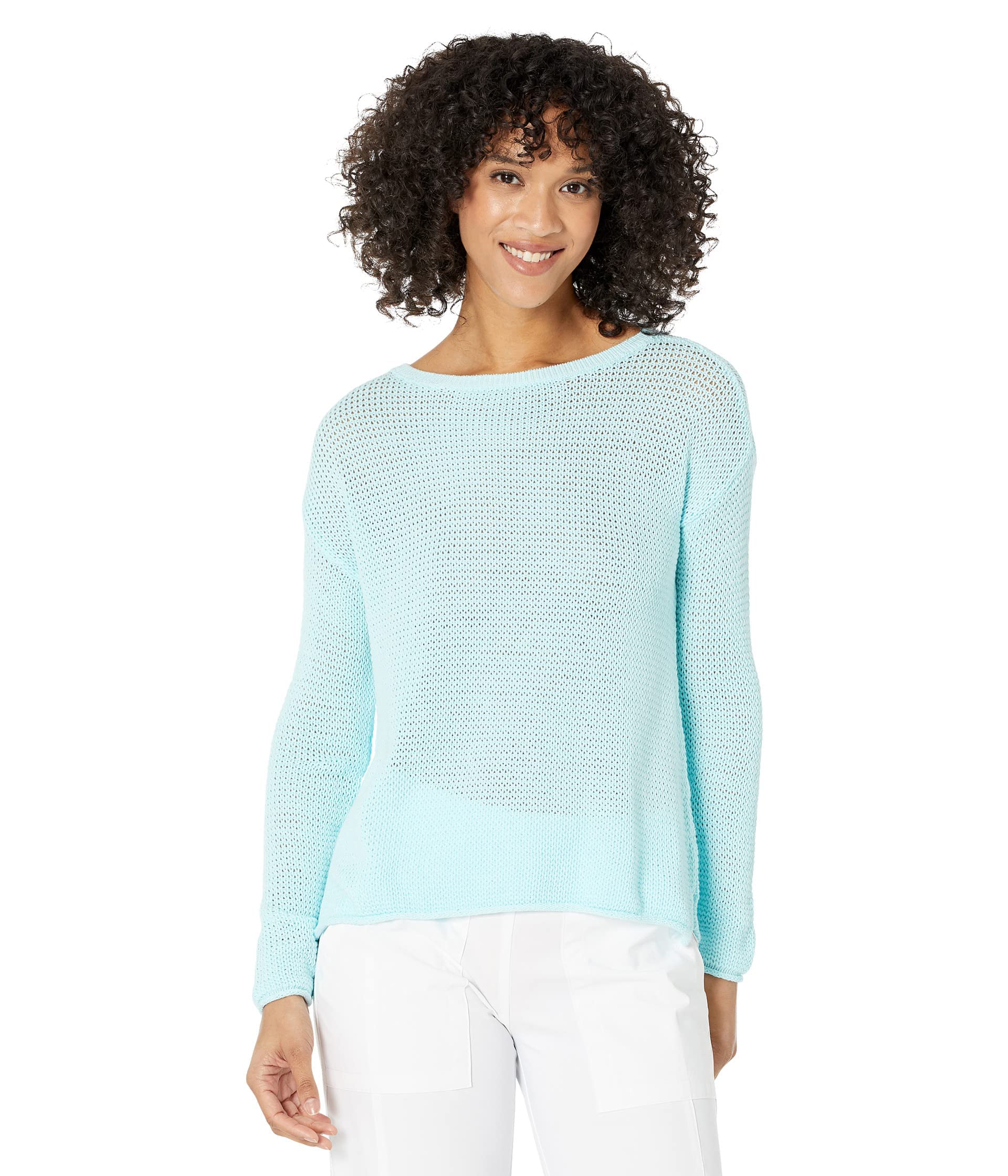 Elliott Lauren Glazed Yarn Cuffed Scoop Neck Sweater with Side Slits - Women's Casual Knit Pullover for Fall & Winter, Perfect for Office, Date Night and Holiday Outfits