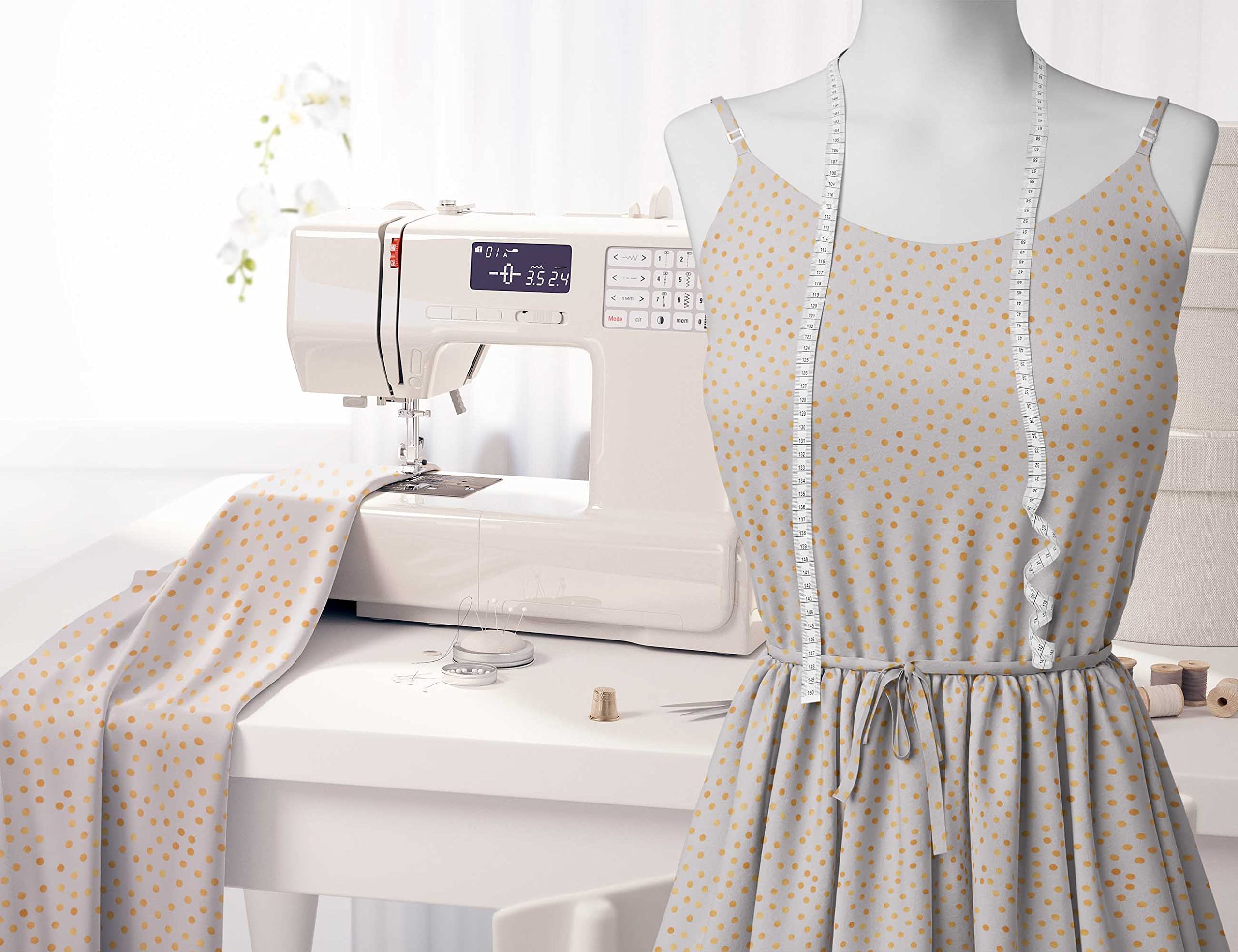 Soimoi Moss Georgette Gray Fabric by The Yard - 42 Inch Wide Polka Dot Printed Fabric for Dresses, Blouses & DIY Crafts - Lightweight & Flowy Material for Fashion Sewing Projects