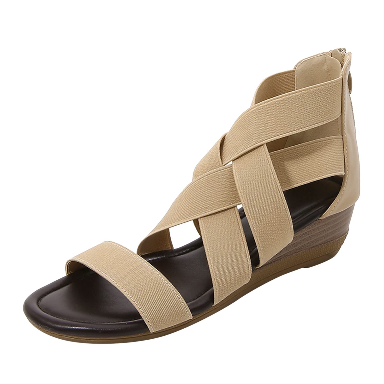 Women's Roman Fashion Wedge Sandals with Butterfly Knot - Open Toe Beach Slippers & Lace Flats for Casual Wear, Summer Outfits, and Vacation Style