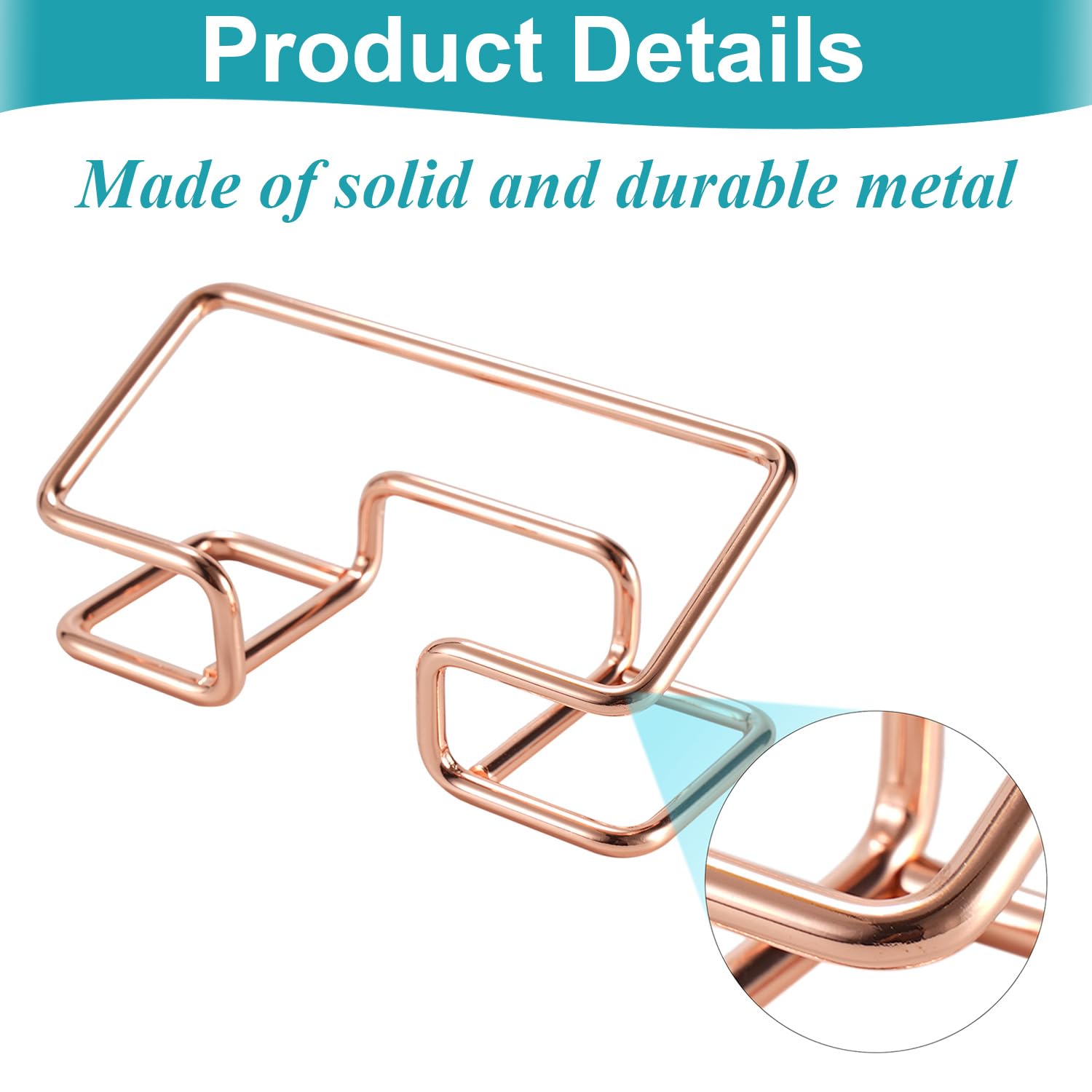 Elegant Rose Gold Business Card Holder for Desk - Modern Desktop Card Display Stand (1 Pack) - Perfect for Office, Reception, and Professional Networking Events