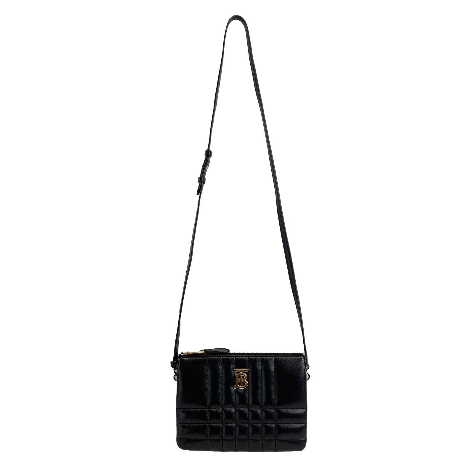 Burberry Lola Double Pouch Quilted Leather Crossbody Bag for Women - Stylish Shoulder Purse with Adjustable Strap, Perfect for Work, Travel & Everyday Use