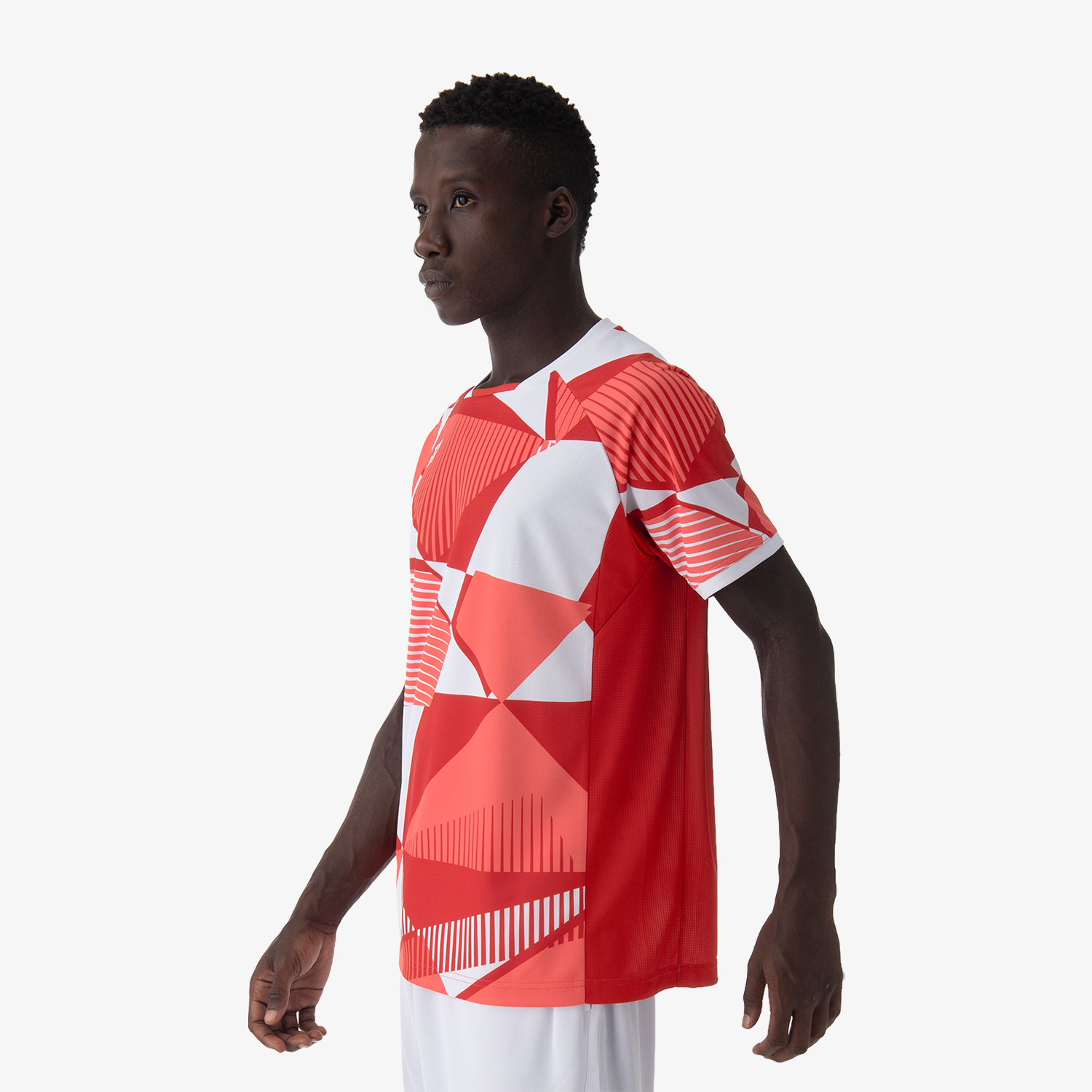 Yonex Men's Crew Neck Performance Tennis Shirt 10635 - Moisture Wicking, Breathable Fabric (Tango Red) - Perfect for Tennis, Badminton & Casual Wear