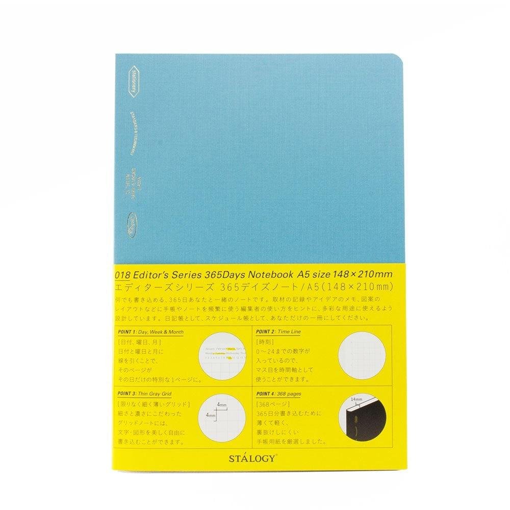 Nitto Stalogy A5 Editor's Series 365 Days Notebook - Grid Paper Journal for Daily Planning, Sketching & Note Taking - Perfect for Students, Artists & Professionals