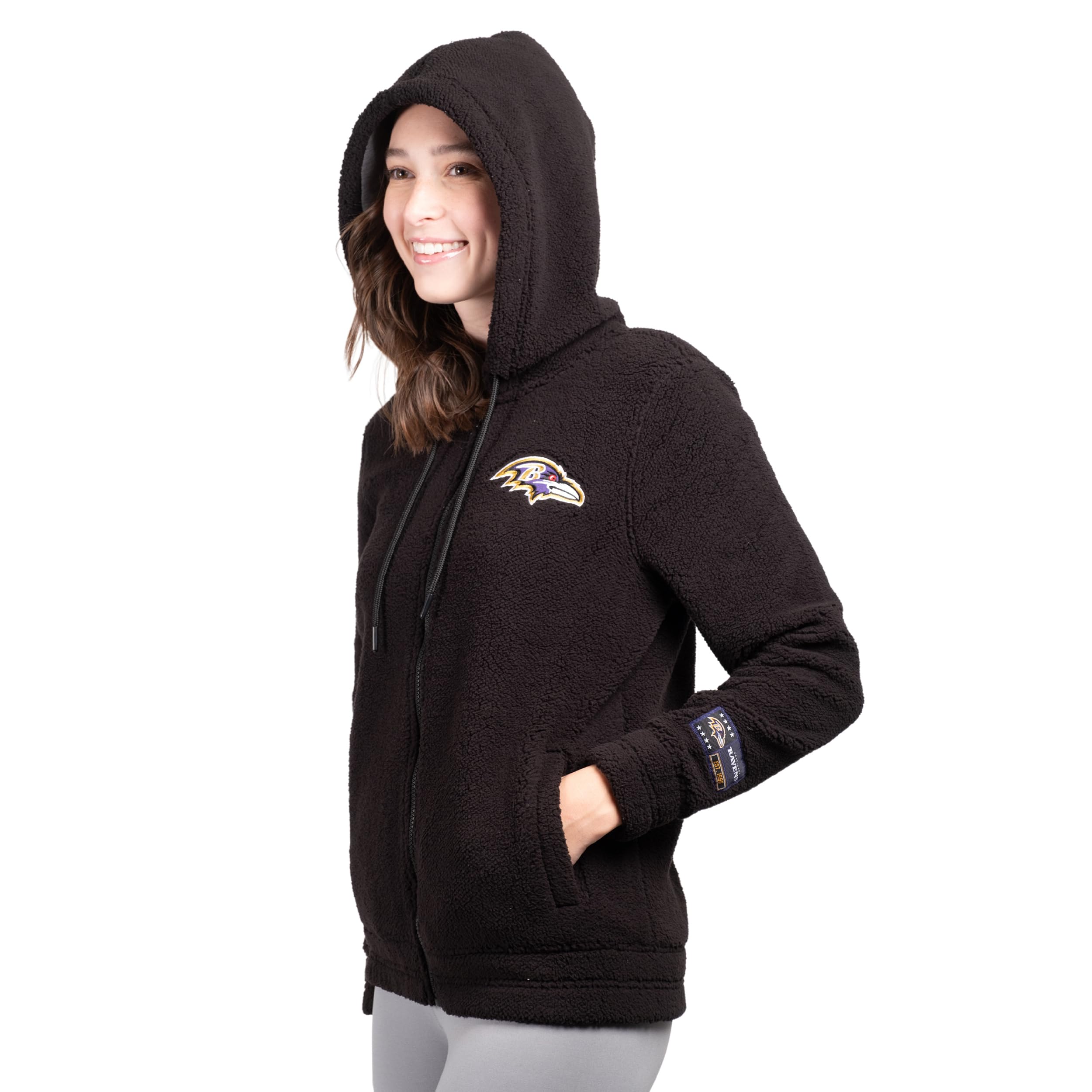 Women's NFL Sherpa Zip Hoodie - Soft Team Color Jacket for Game Day