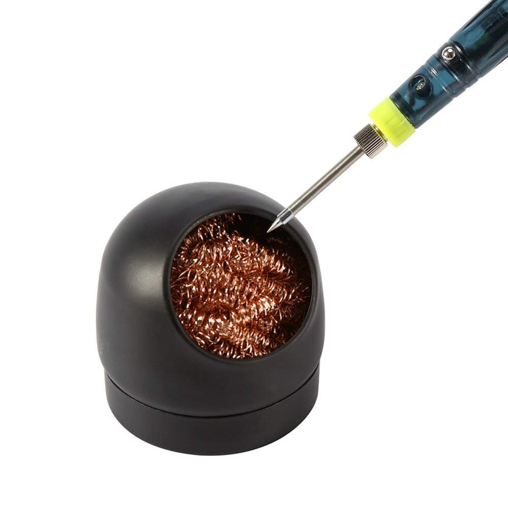 MMOBIEL Soldering Tip Cleaner - Brass Wire & Metal Holder Station for Soldering Iron Maintenance | Perfect for Electronics Repair, DIY Projects & Jewelry Making