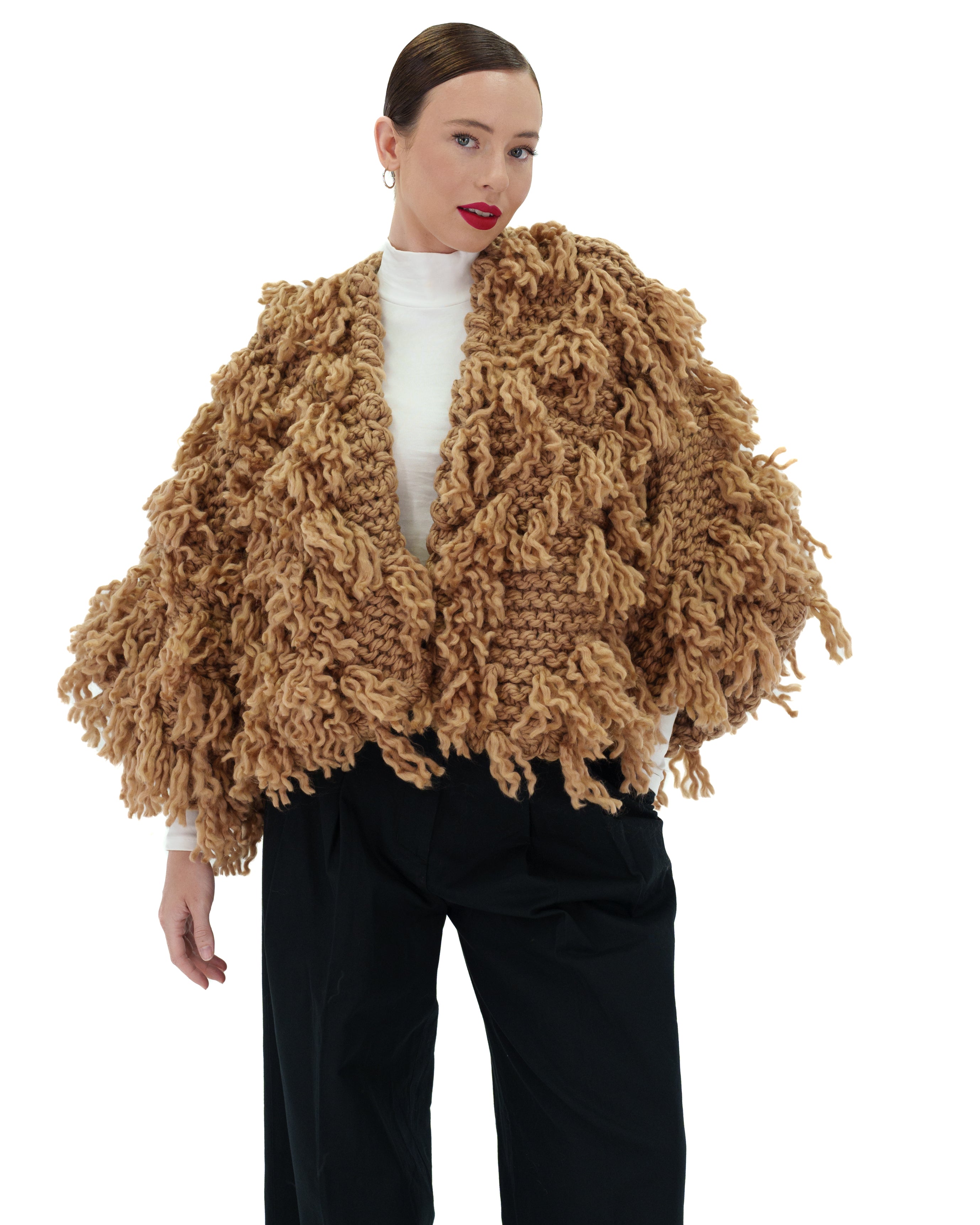 Women's Soft Fur-Like Cardigan - Cozy Winter Knit Sweater for Casual Wear, Office & Lounge