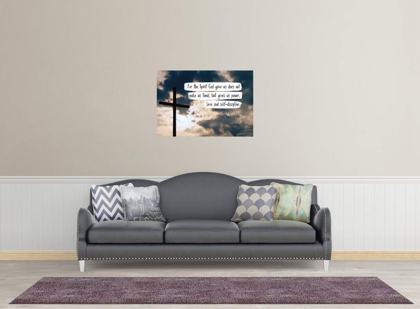 Bible Verse Wall Art - 2 Timothy 1:7 Poster (13x19) | Perfect Gift for Home & Office