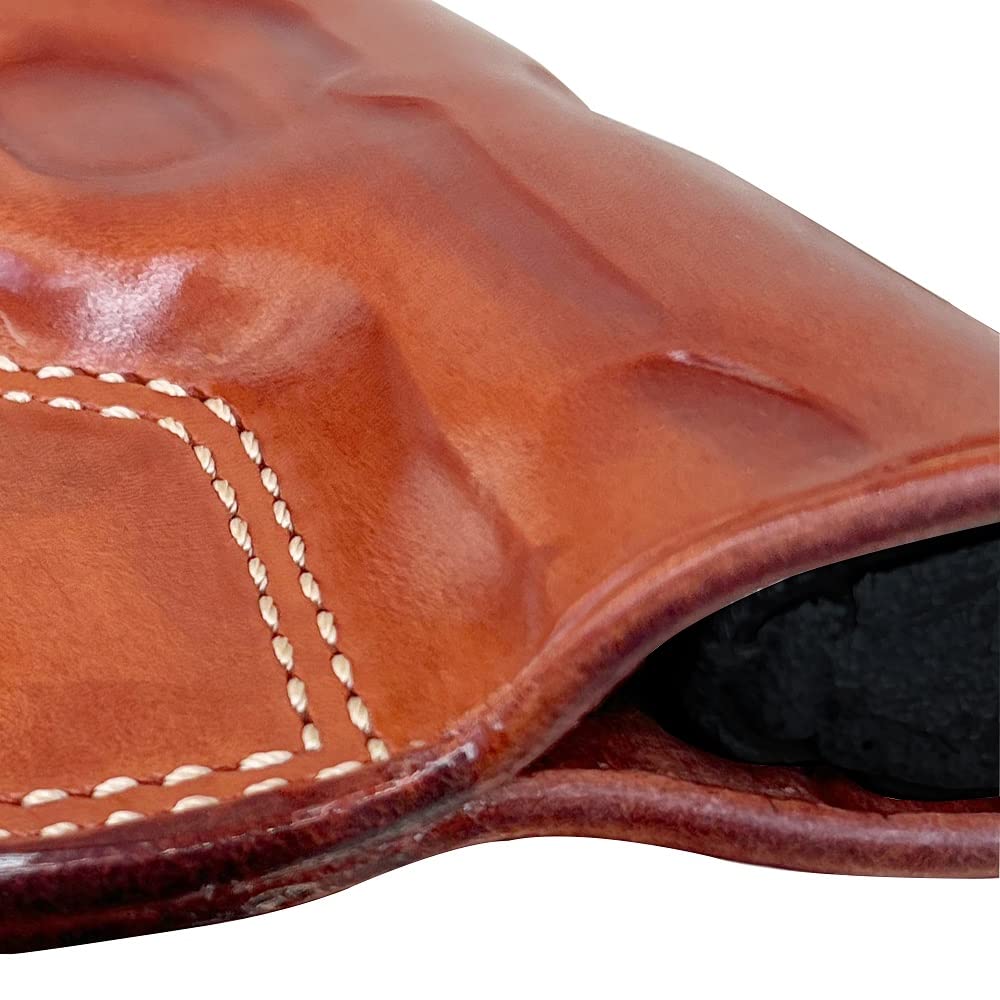 Premium Leather OWB Pancake Holster for Browning 1911-380 Non-Railed | Open Top Design | Right Hand Draw | Brown Color | Concealed Carry & Range Use