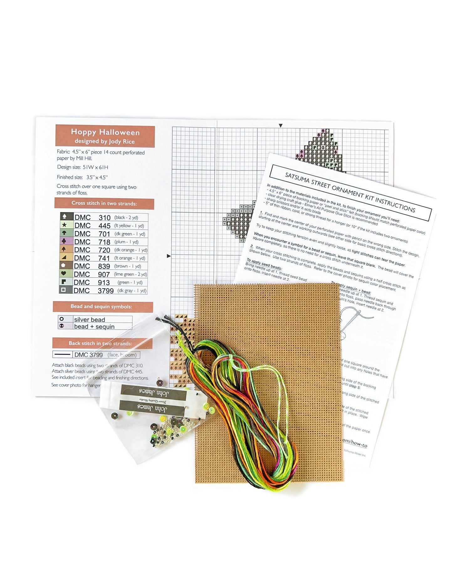 Halloween Cross Stitch Ornament Kit - DIY Holiday Decorations for Home, Party & Gift Giving
