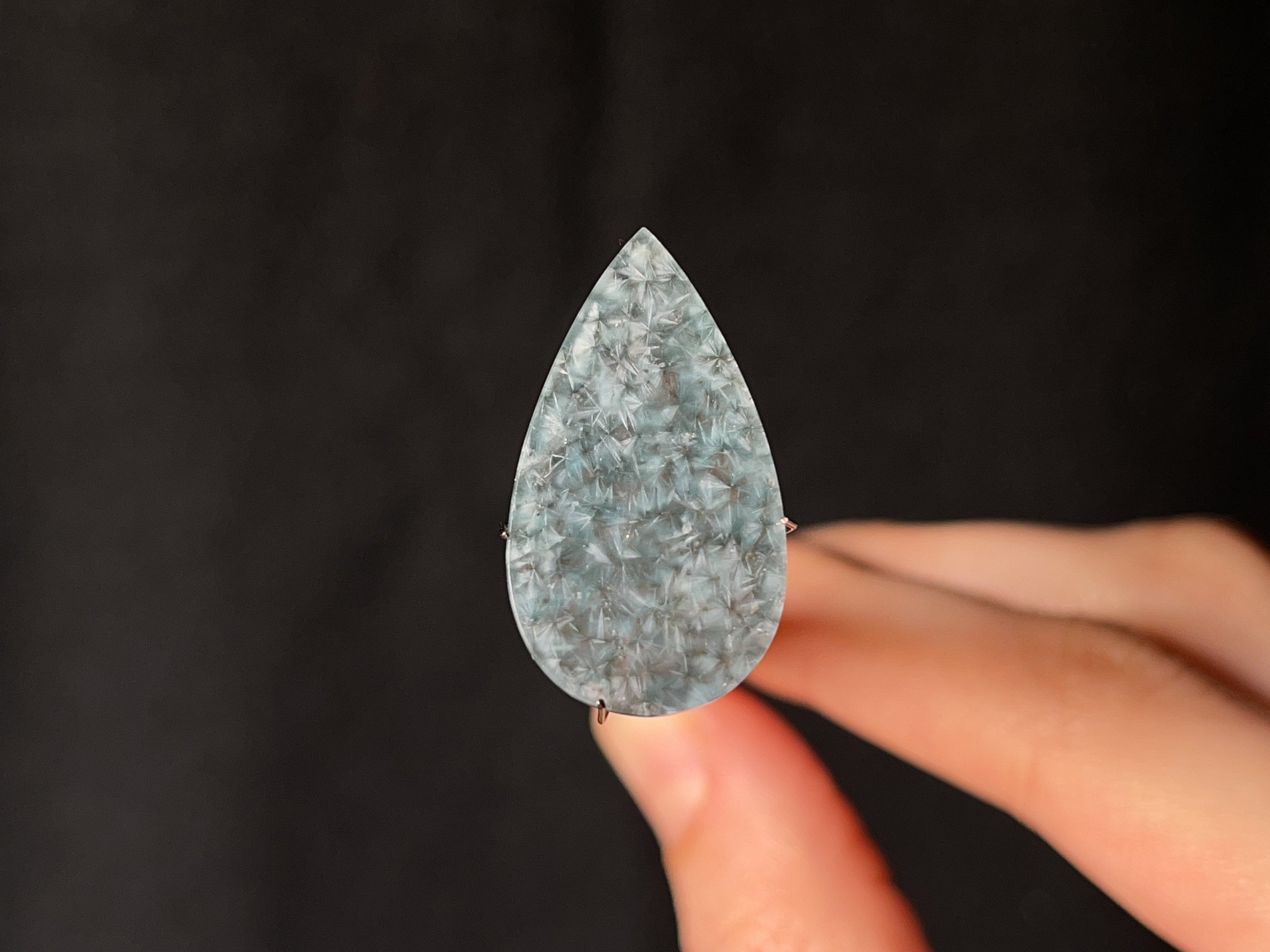 GILALITE Cabochon - Solid Blue Teardrop Medusa Paraiba Quartz Gemstone for Jewelry Making (44033) | Perfect for Necklaces, Earrings & DIY Craft Projects
