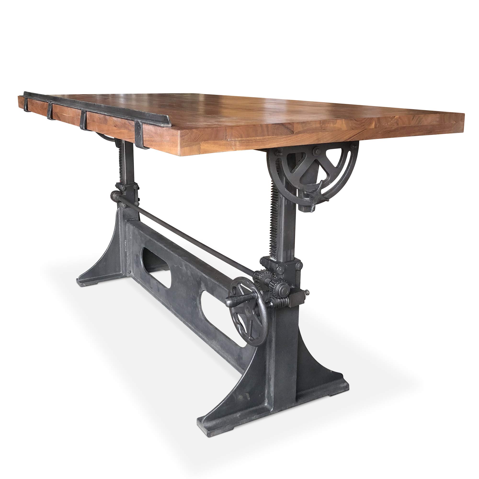 Adjustable Industrial Drafting Table with Tilt Top & Cast Iron Base - 70 Inch Wide Heavy-Duty Drawing Desk for Architects, Engineers & Artists - Perfect for Home Office, Studio & Workshop Use