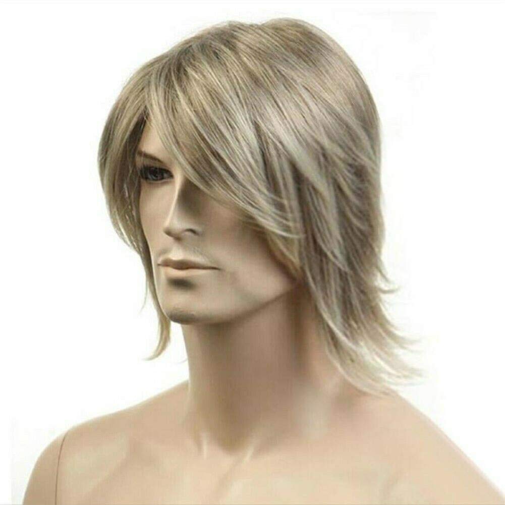 Kaneles Men's Blonde Wig - Straight Side Part Natural Synthetic Hair Replacement for Costume & Halloween | Perfect for Cosplay, Parties, and Theatrical Performances