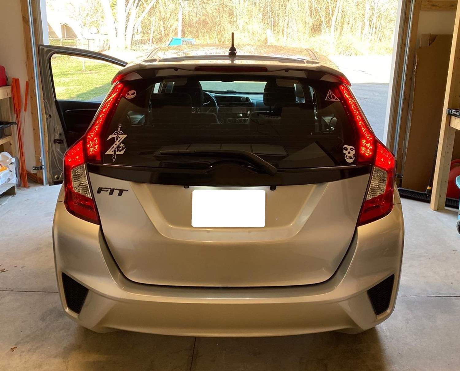 iJDMTOY Red LED Tail Lights & Brake Lights - Compatible with 2015-2020 Honda Fit, Direct OEM Replacement with 14 High-Power SMD LEDs | Enhanced Visibility & Style for Night Driving & Car Customization