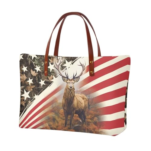 American Flag Deer Hunting-brown and Red