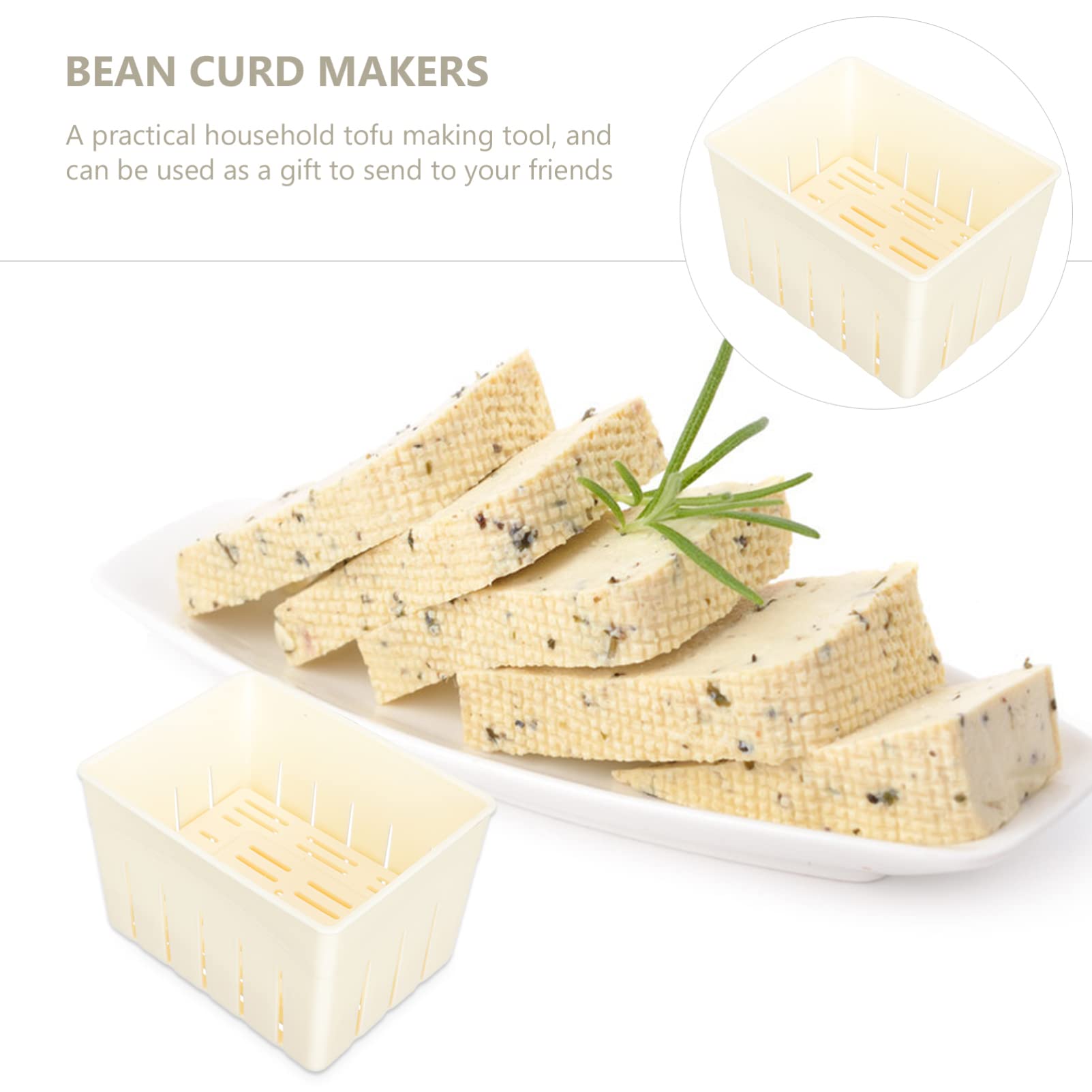 2-Pack Plastic Tofu Press Mold Kit - DIY Soybean Curd Maker for Homemade Tofu - Perfect for Vegan Cooking, Meal Prep & Asian Cuisine