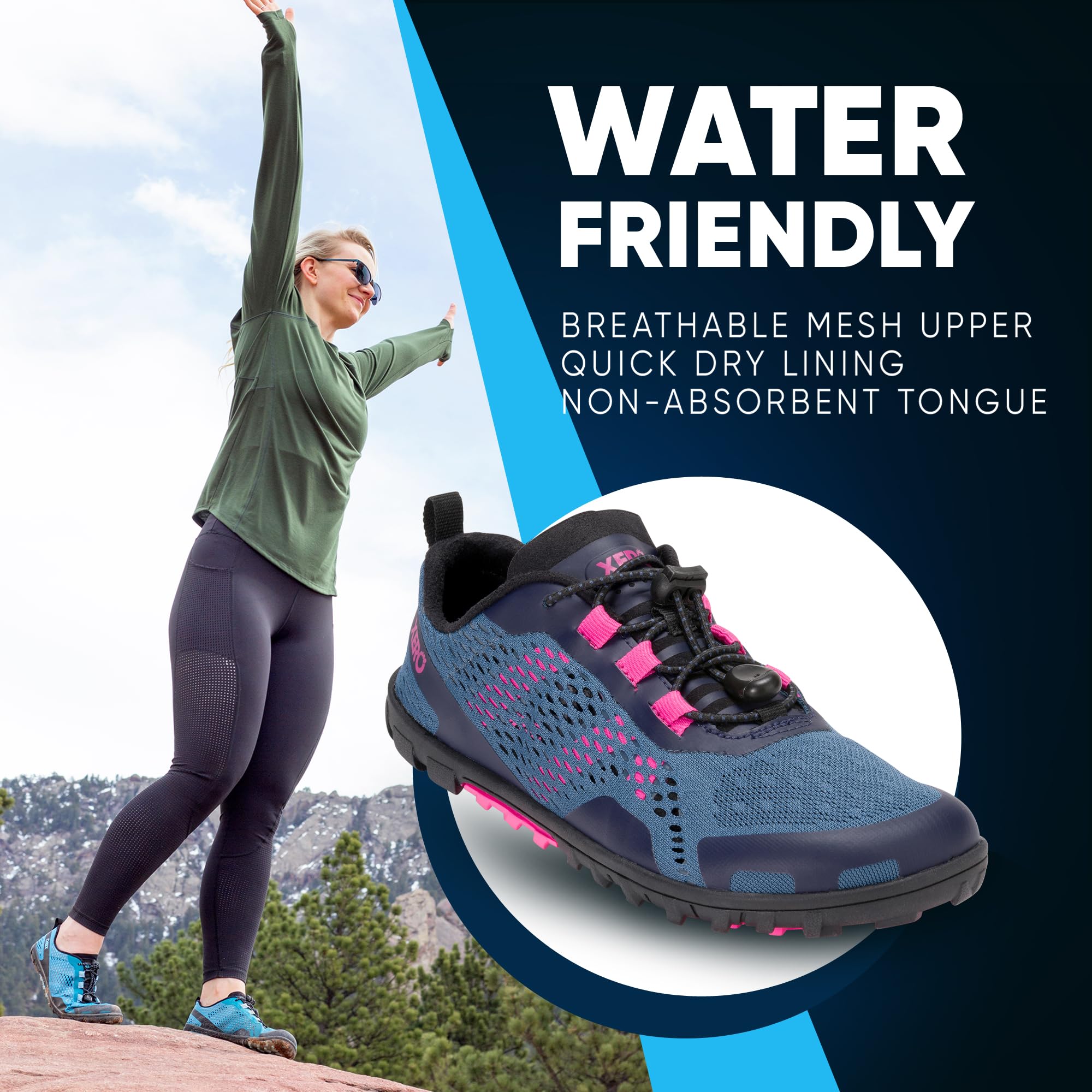Xero Shoes Barefoot Water Shoes for Women - Aqua X Sport Minimalist Water Shoes with Wide Toe Box & Zero Drop Heel | Perfect for Beach, Hiking, Running, Swimming & Outdoor Activities