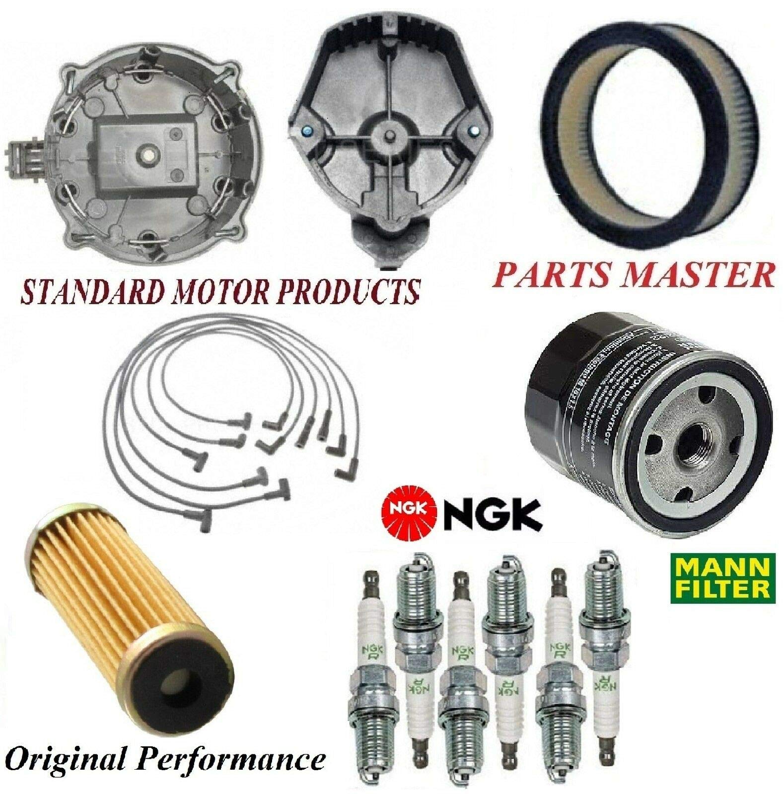 8USAUTO Tune Up Kit - Air, Oil, Fuel Filters, Cap Wire & Spark Plugs for Chevrolet Monte Carlo V6 3.3L (1978-1979) | Complete Engine Maintenance Solution for Classic Car Restoration & Performance Upgrade