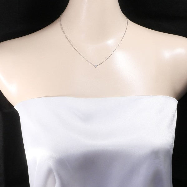 18K White Gold Diamond Necklace - 0.1ct Round Cut Solitaire Pendant for Women | Elegant Everyday Jewelry & Special Occasion Gift