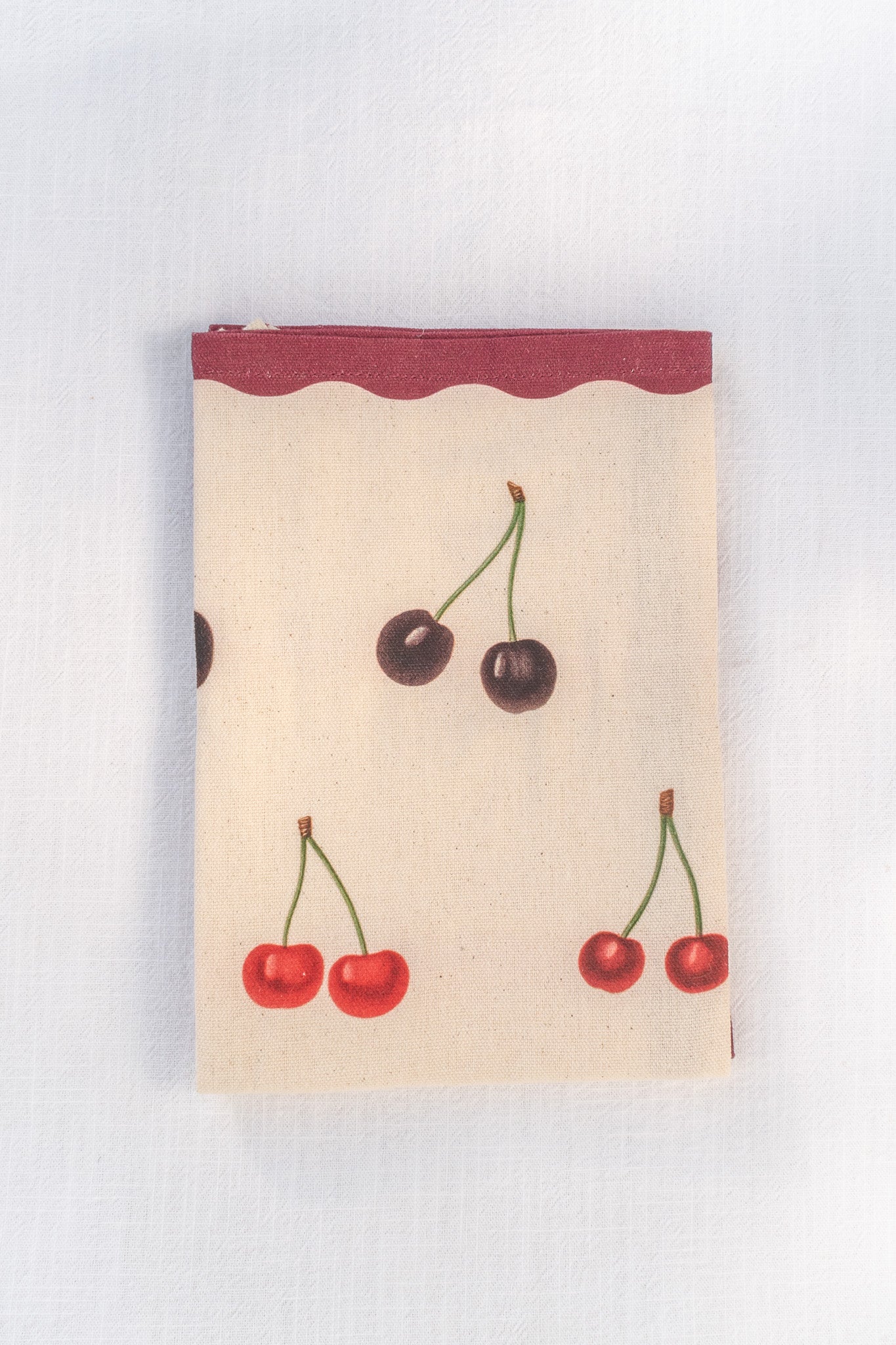 Premium Cotton Tea Towel Set - Soft & Absorbent Kitchen Towels for Dishes, Drying Hands & Counter Cleaning - Cherry Print Design - Ideal for Home, Restaurant & Gift Use