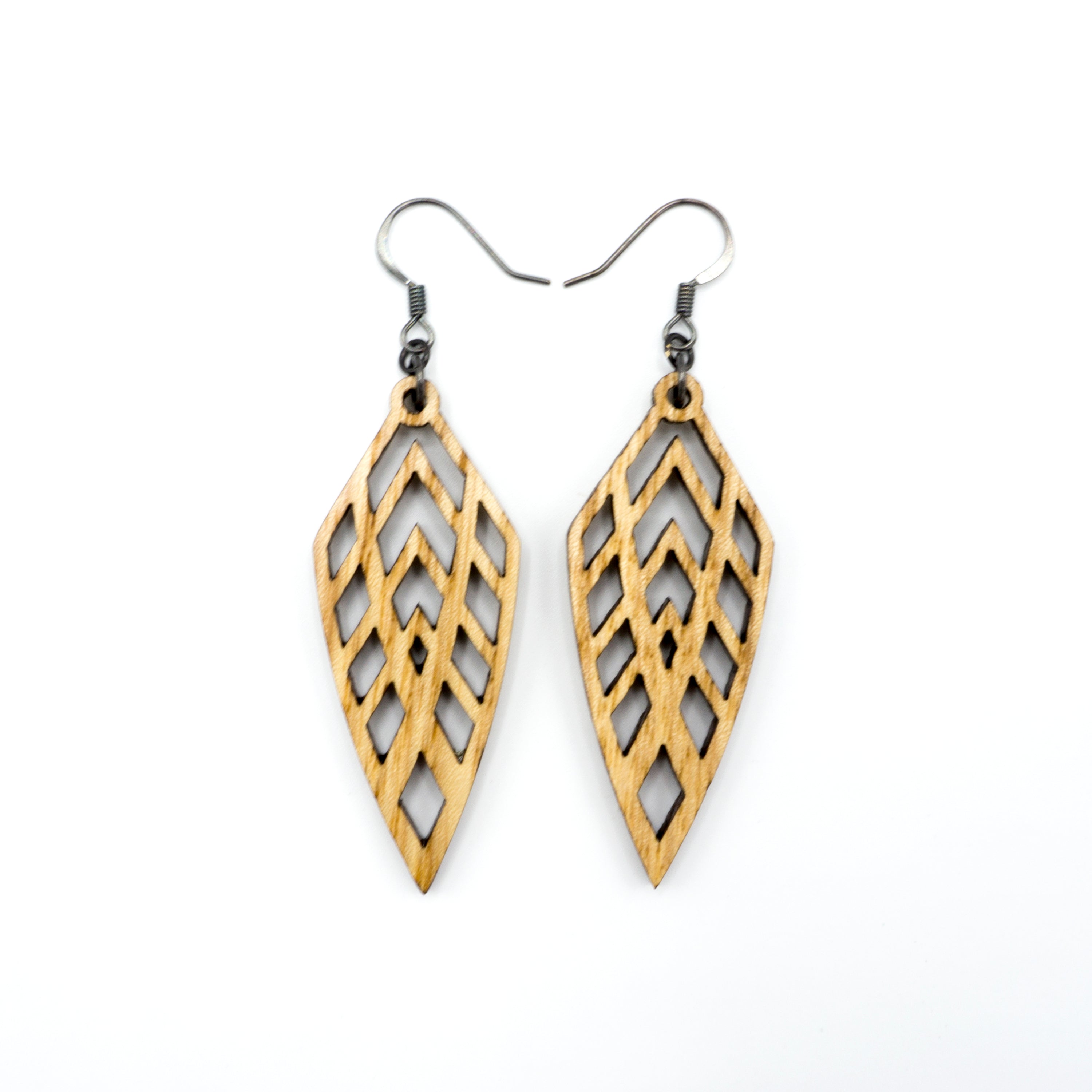 Arrowhead 02 [S] Wooden Earrings - Handcrafted Ash Wood Dangle Earrings for Women | Boho Chic Jewelry for Everyday Wear & Special Occasions