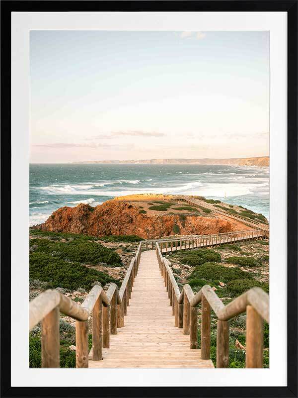 Beach Boardwalk Framed Art Print - Coastal Wall Decor for Living Room, Bedroom & Office - Perfect for Beach House & Seaside Theme Decor