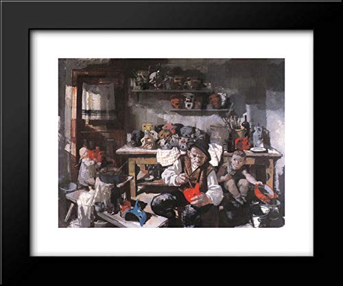Vilmos Aba Novak The Mask Maker 24x20 Framed Art Print - Vintage Wall Decor for Living Room, Bedroom & Office