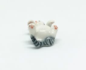 Handmade Porcelain Animal Figurine - Mini Cat Sculpture Collection, Perfect Gift for Cat Lovers (Home Decor, Office Desk Display, Birthday Present)