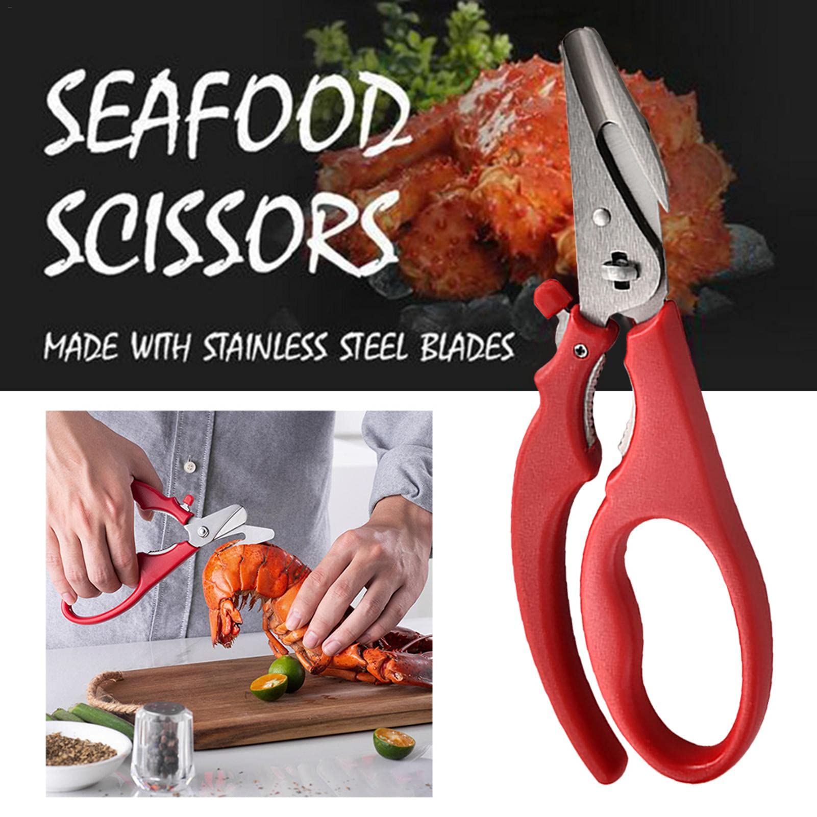 Premium Stainless Steel Seafood Scissors Set - Detachable Kitchen Shears for Lobster, Crab, Fish & Shrimp | Heavy Duty Seafood Tools for Shell Cracking & Food Prep | Perfect for Home Cooking & Restaurant Use