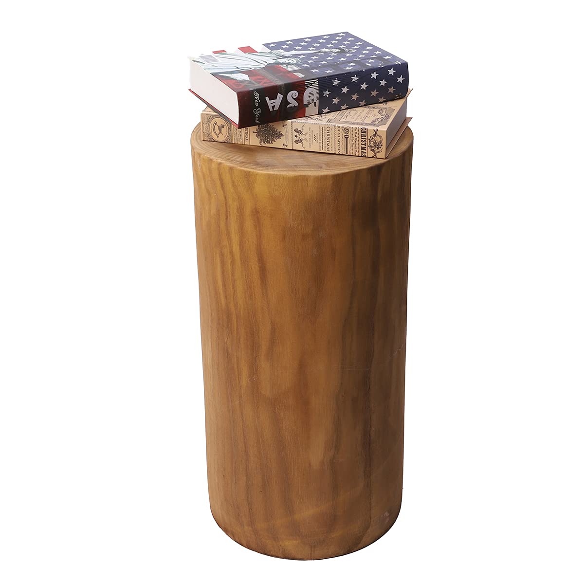 Athaliah Hand-Carved Wooden Tree Stump End Table - 23.25