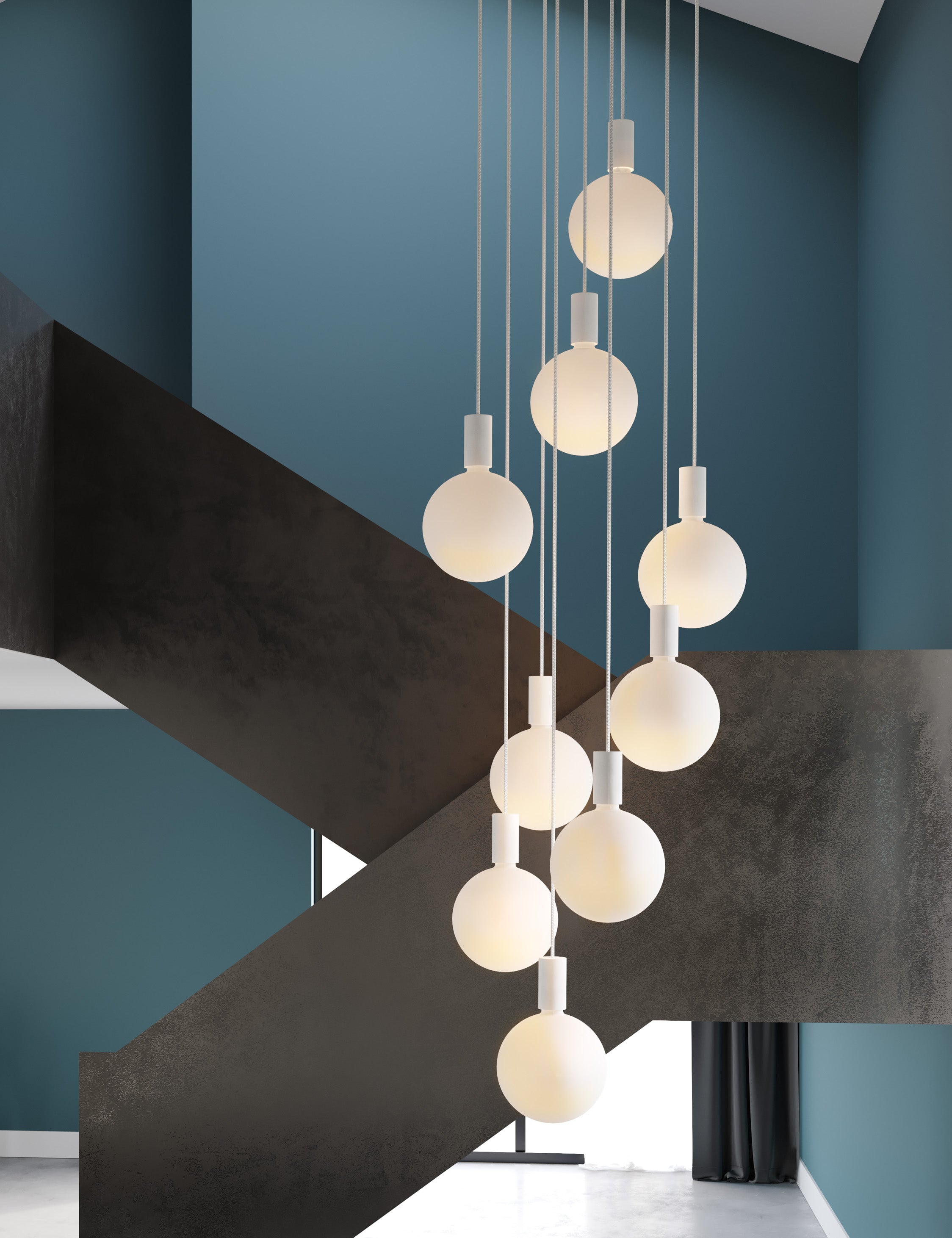 Tala Alumina 9-Light Modern Pendant Lighting Fixture - Elegant Dining Room & Kitchen Island Chandelier for Home Decor