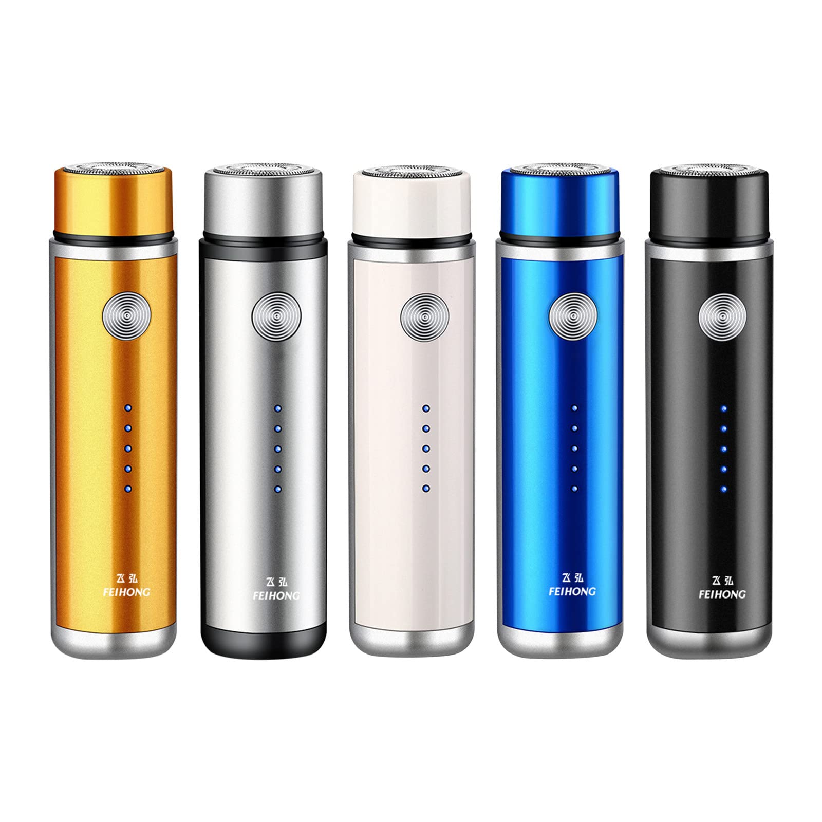 Mini Portable Electric Shaver for Men & Women - USB Rechargeable Wet & Dry Waterproof Beard Trimmer - Wireless Mustache Clippers with Compact Design - Perfect for Travel, Gym & Daily Grooming (White)