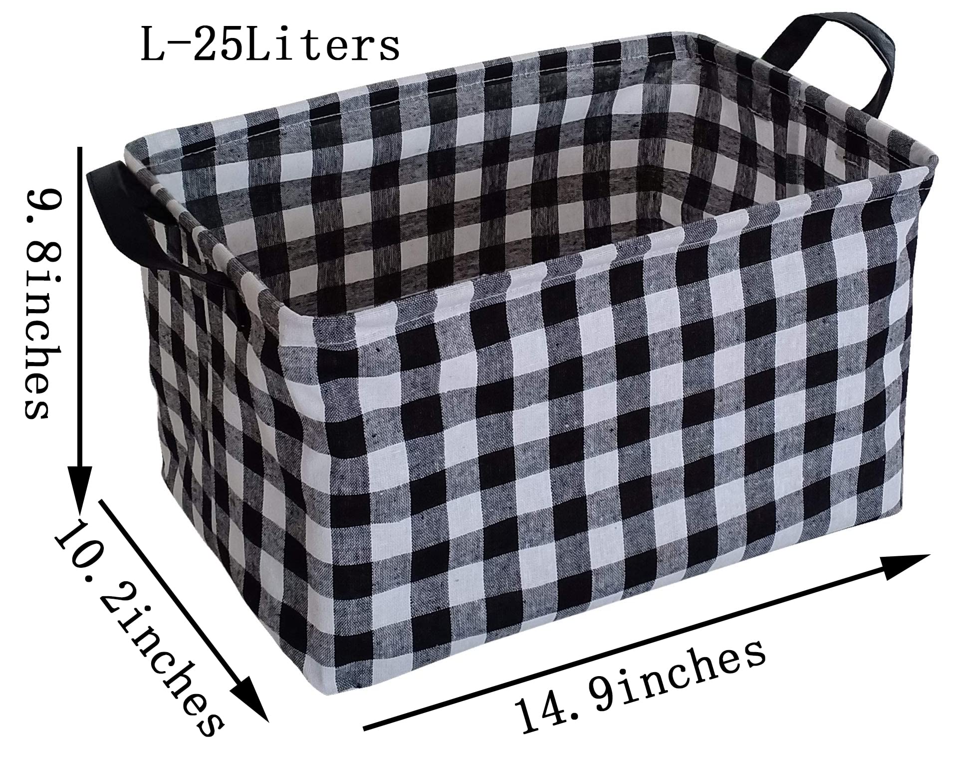Waterproof Rectangle Toy Bin & Storage Organizer - Nursery Hamper, Kids Bedroom, Closet & Laundry Basket | Black Grid Design for Home Decor & Baby Gifts | Perfect for Toy Storage, Nursery Organization & Playroom Decor