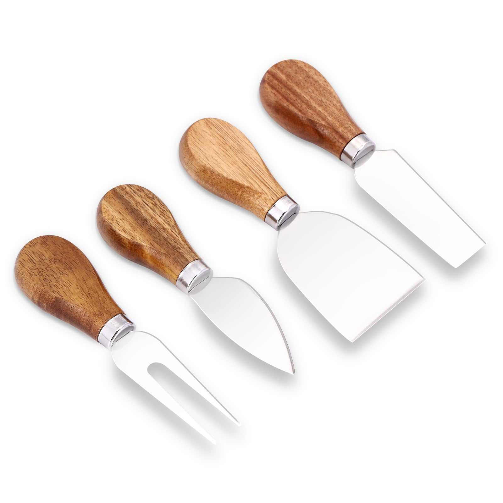 4-Piece Premium Stainless Steel Cheese Knife Set - Professional Charcuterie Board Knives for Cheese, Butter & Charcuterie | Perfect for Dinner Parties, Wine Tastings & Gourmet Cheese Platters