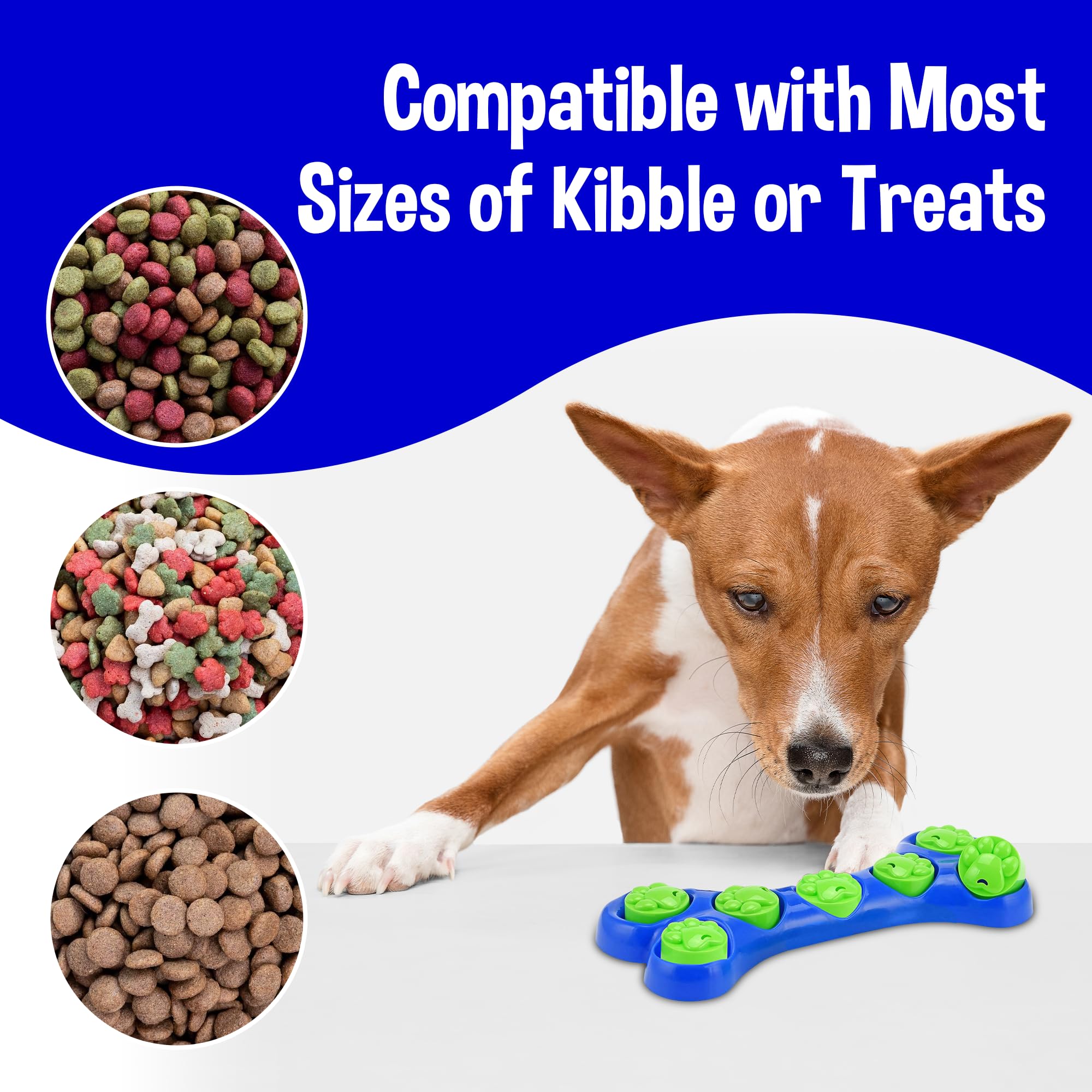 Kats'N Us Interactive Dog Toy & Slow Feeder Bowl - Mental Stimulation Puzzle Toy, Lick Mat for Dogs - Large Breed Mealtime Solution (Blue) | Perfect for Boredom Relief & Anxiety Reduction During Feeding Time