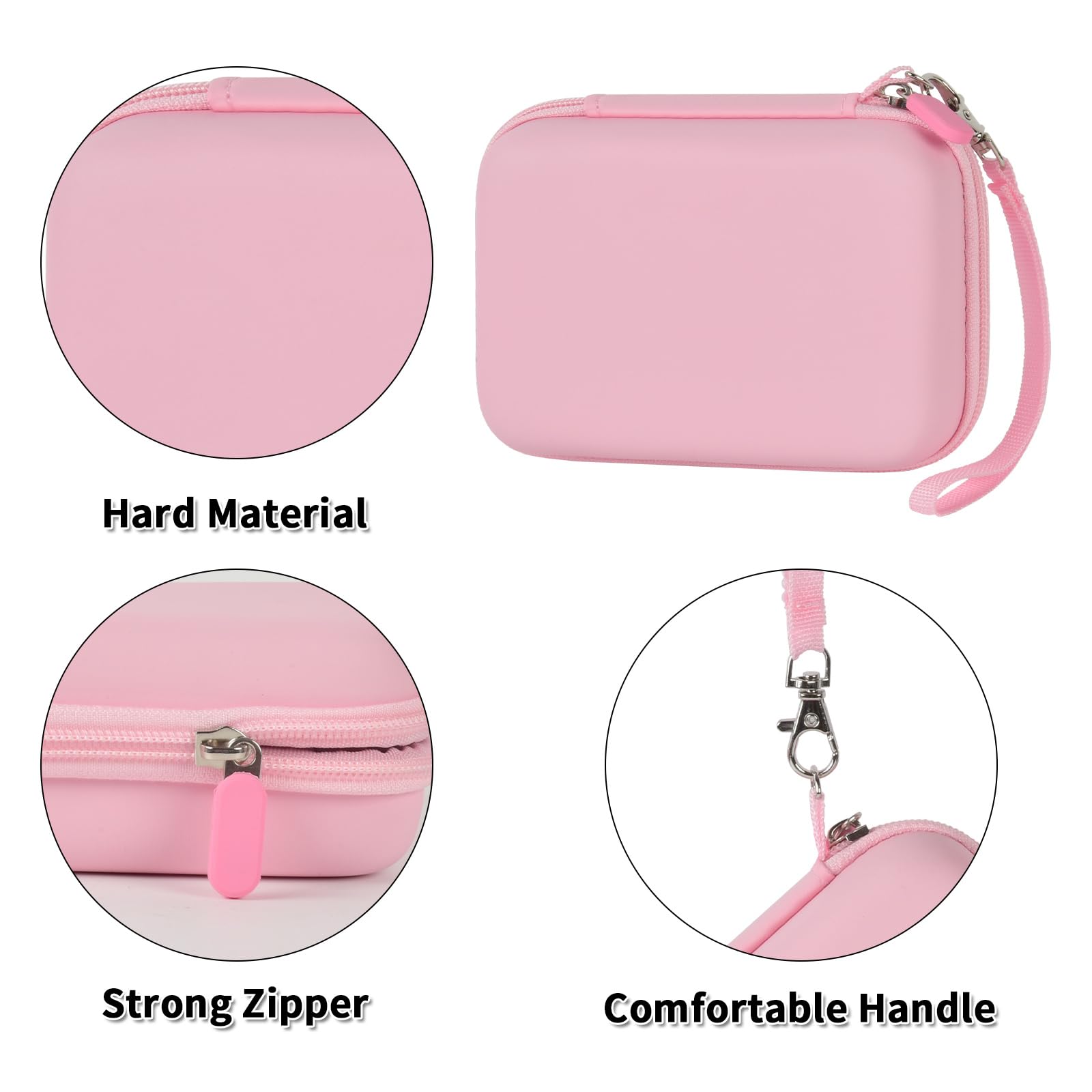 Compatible Case for Nelko P21, Phomemo D30 D35, JADENS D11 & SUPVAN Mini Label Maker - Label Maker Storage Organizer for Tapes & Accessories (Pink) - Perfect for Home, Office & Craft Organization