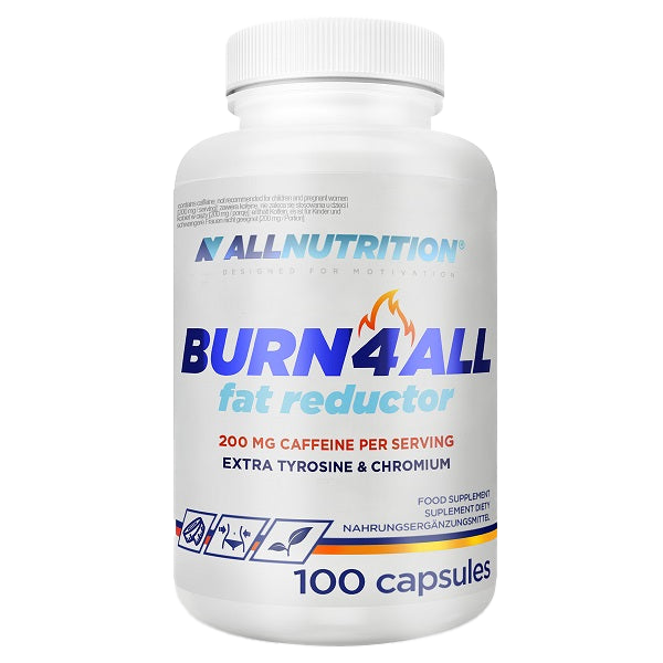 Allnutrition Burn4ALL Fat Burner with 200mg Caffeine - 100 Capsules for Weight Loss & Energy Boost | Pre-Workout Supplement for Fitness & Bodybuilding