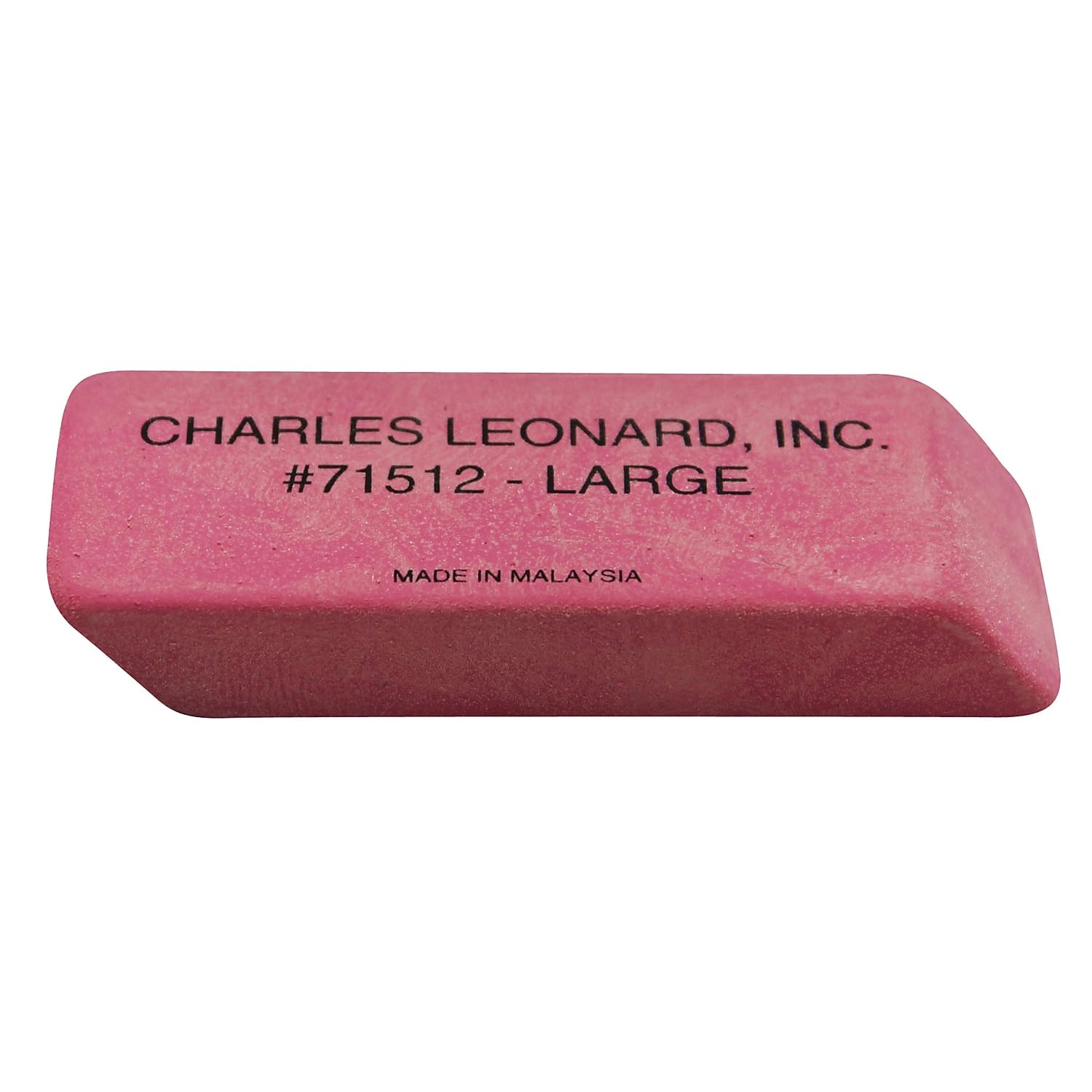 Charles Leonard Large Natural Rubber Pink Wedge Erasers - 36 Pack (12 Per Box, 3 Boxes) - Perfect for School, Office & Art Projects