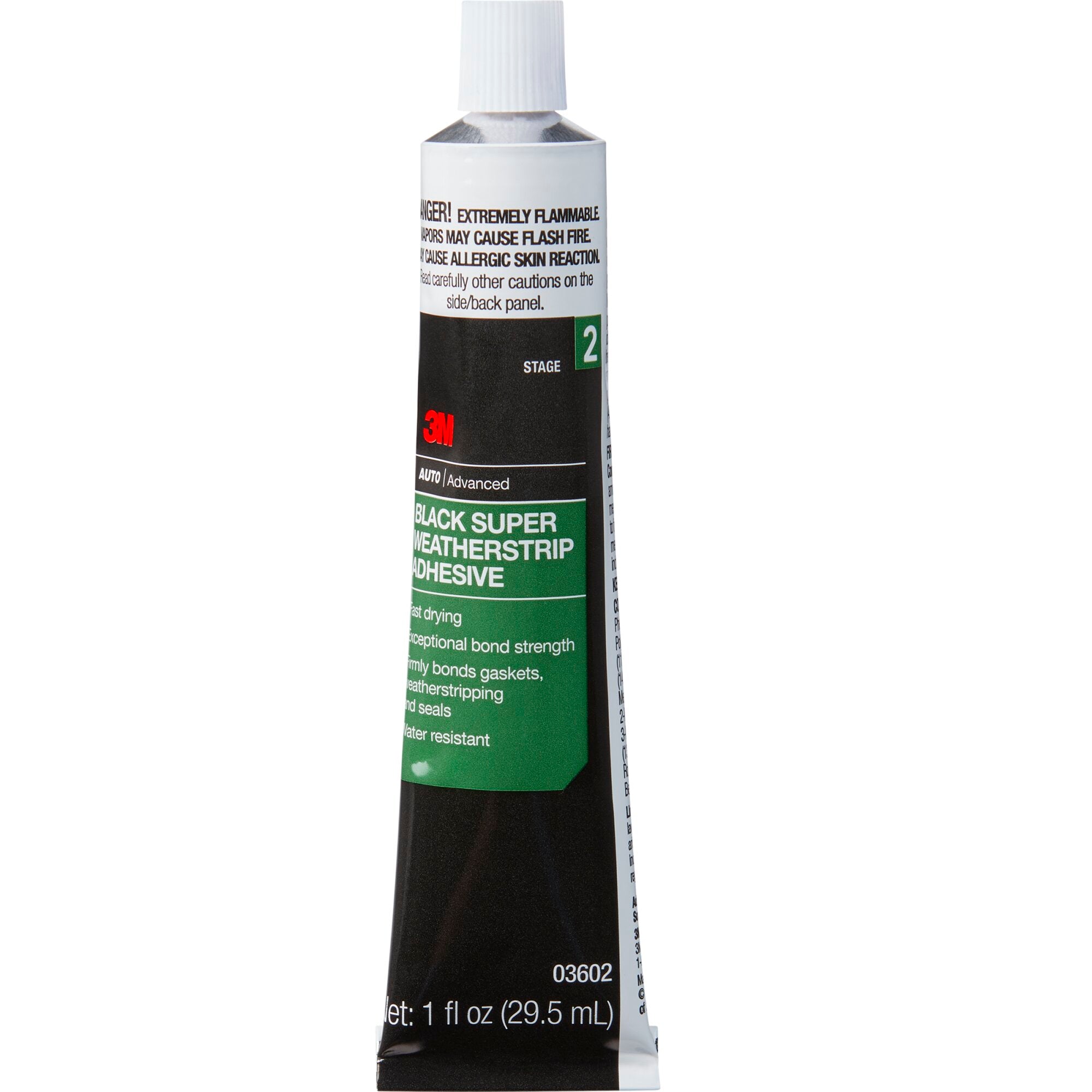 3M Black Super Weatherstrip Adhesive 03602 - 1 oz Tube - Strong Automotive & Home Weather Stripping Glue for Doors, Windows, RV & Marine Sealing