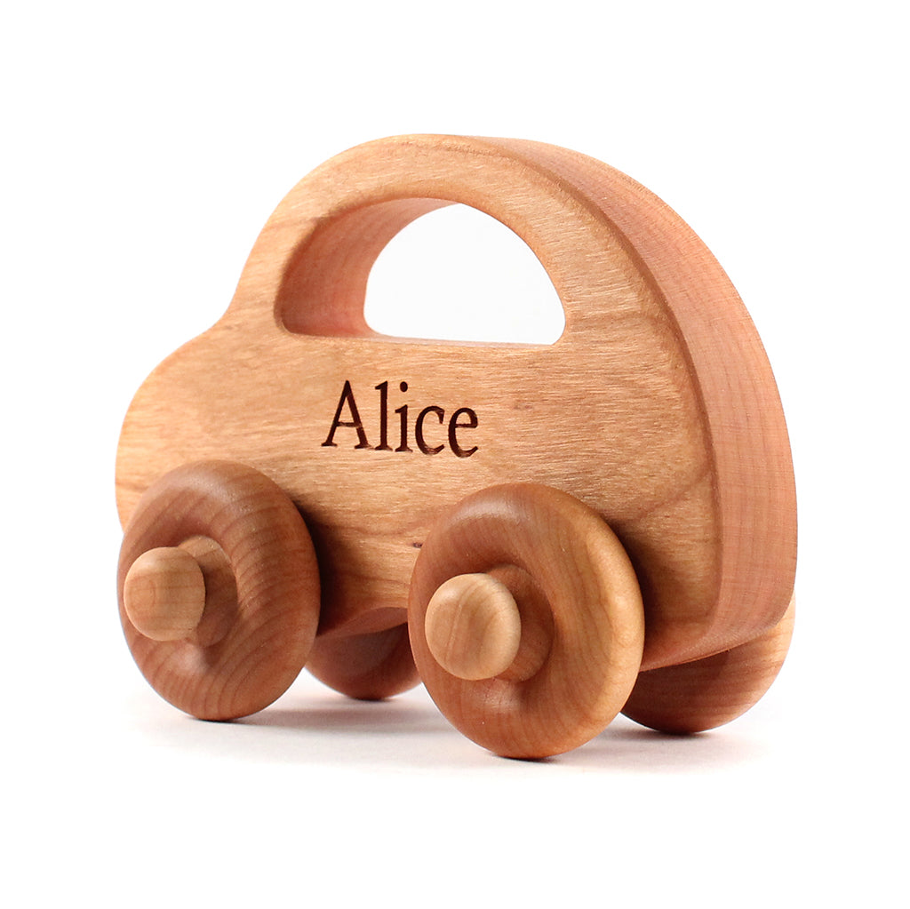 Love Bug Wooden Toy Car - Eco-Friendly Handmade Wooden Toy for Kids, Perfect for Pretend Play & Early Learning - Great Gift for Toddlers & Preschoolers
