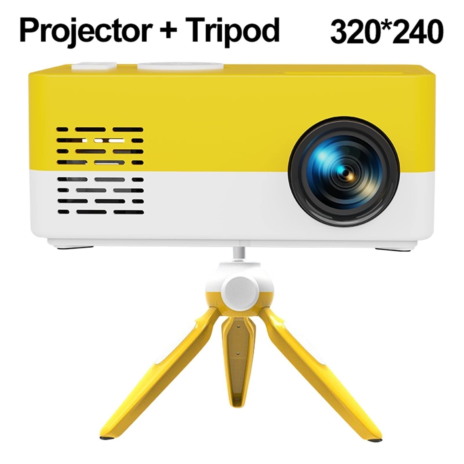 SVIOR Mini Portable Projector 1080P HD Video Projector - Home Theater, Outdoor Movie Night, Gaming, Compatible with iPhone, Android, Laptop - Includes Tripod & UK Power Plug (Black) - Perfect for Family Entertainment, Camping, and Presentations