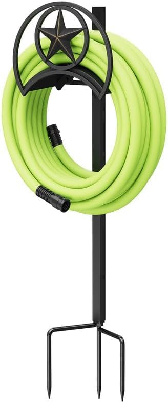 GOFORWILD Decorative Garden Hose Holder - Sturdy Wall Mount Hose Rack for 125-Feet 5/8-Inch Hose | Durable Gauge Steel Construction | Perfect for Lawn Care, Gardening & Outdoor Watering