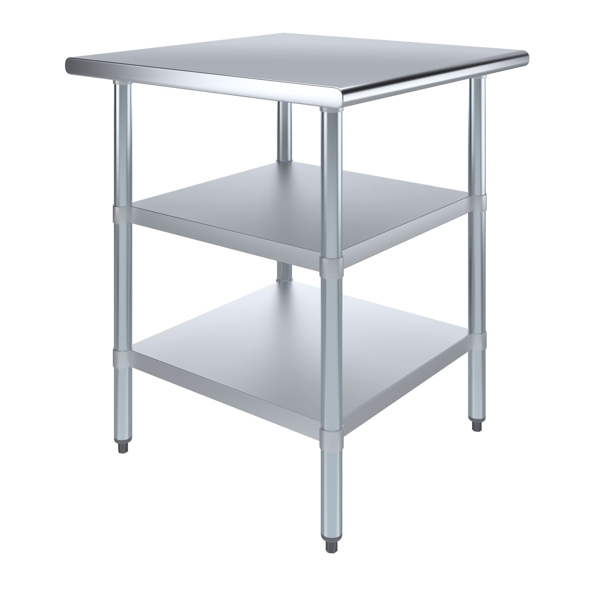 AmGood NSF Certified Stainless Steel Work Table with 2 Shelves - 30