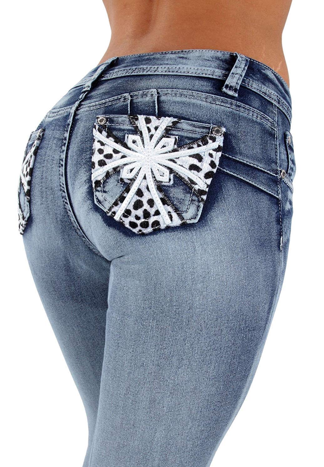 Jack David Handcrafted Women's Plus Size Stretch Denim Jeans - Premium Blue & Black Slim Bootcut Skinny Pants for Casual Wear, Work & Night Out